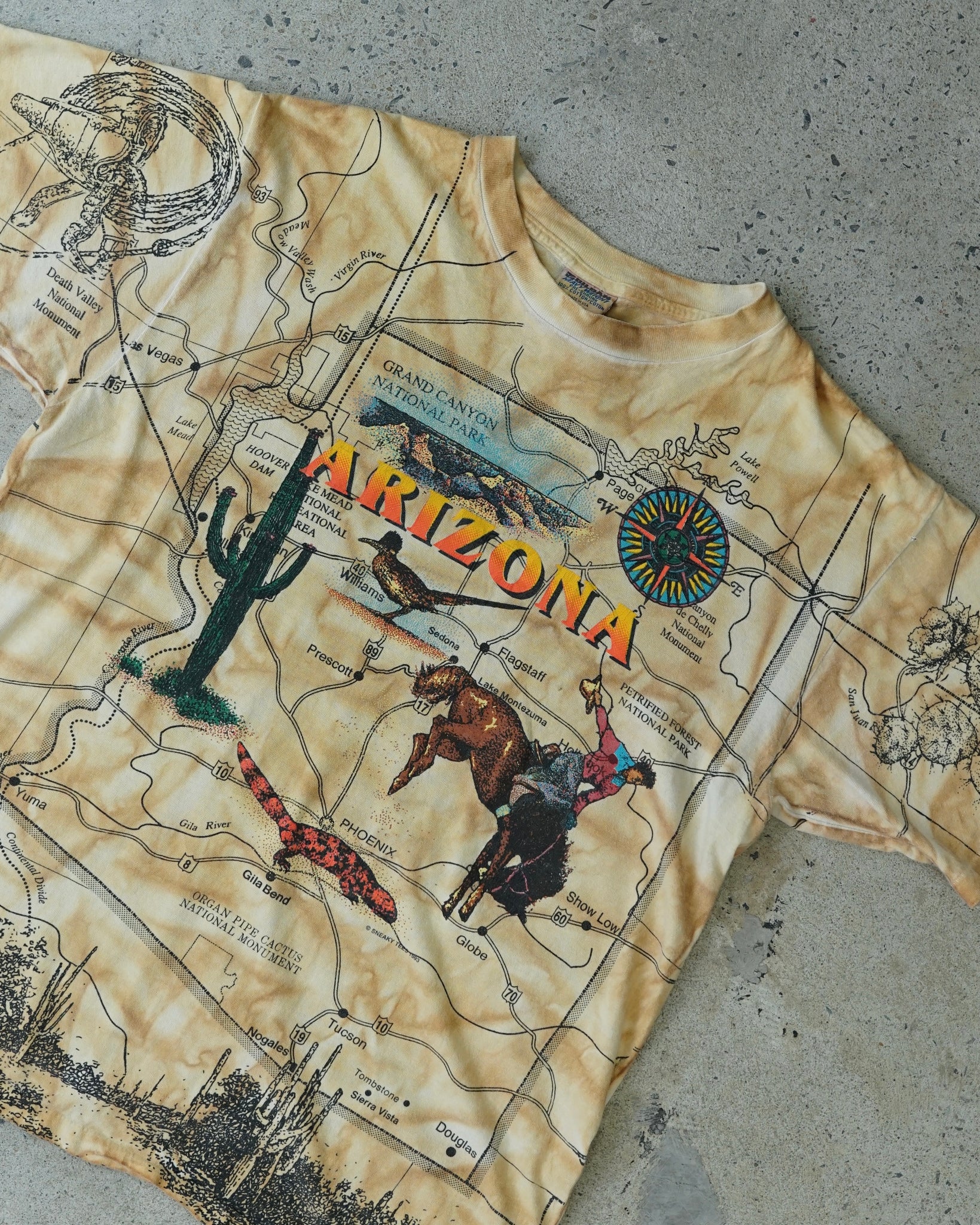 arizona map all over print t-shirt