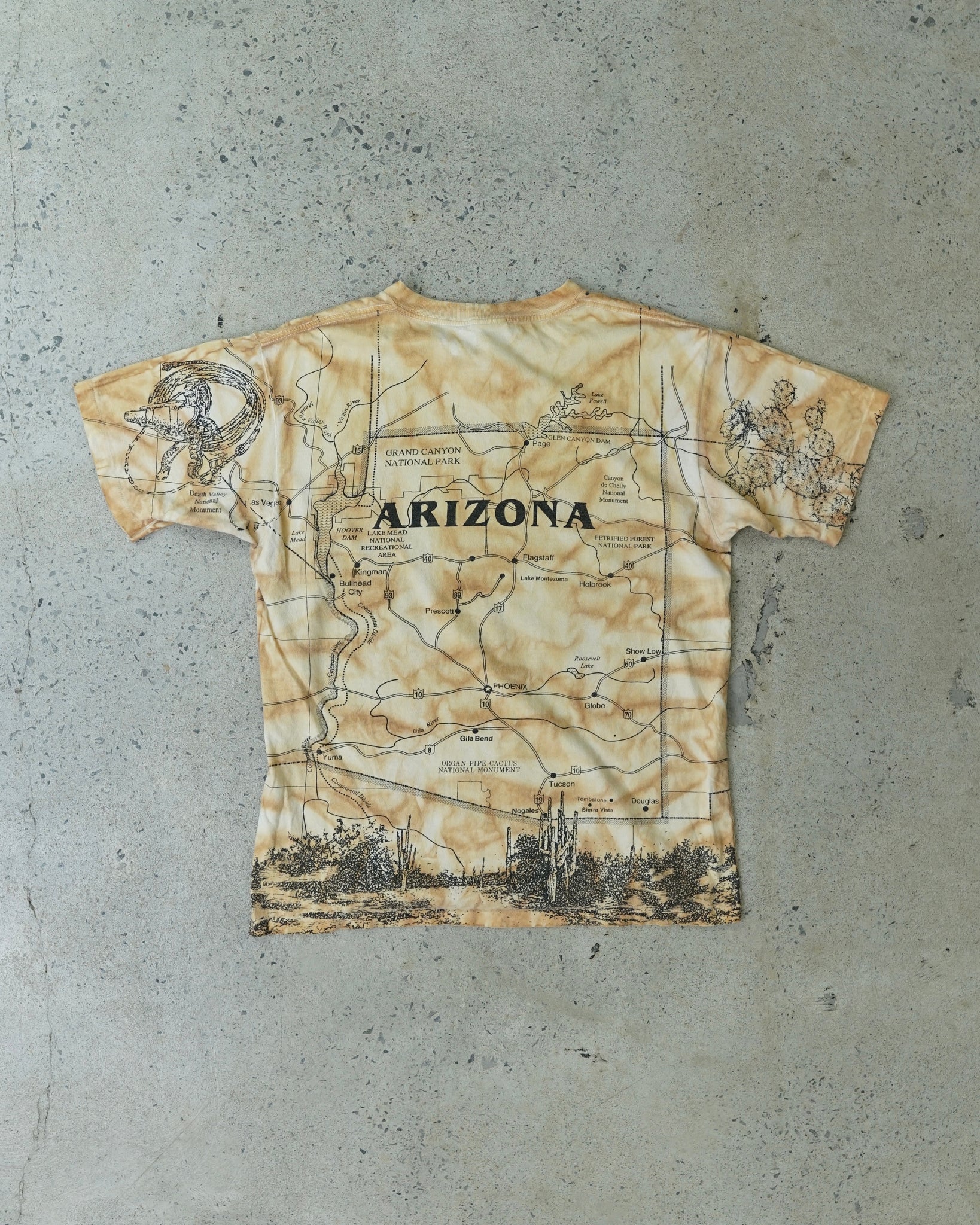 arizona map all over print t-shirt