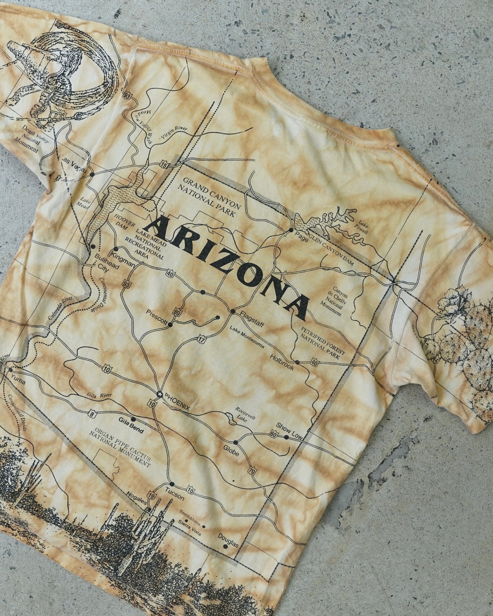 arizona map all over print t-shirt