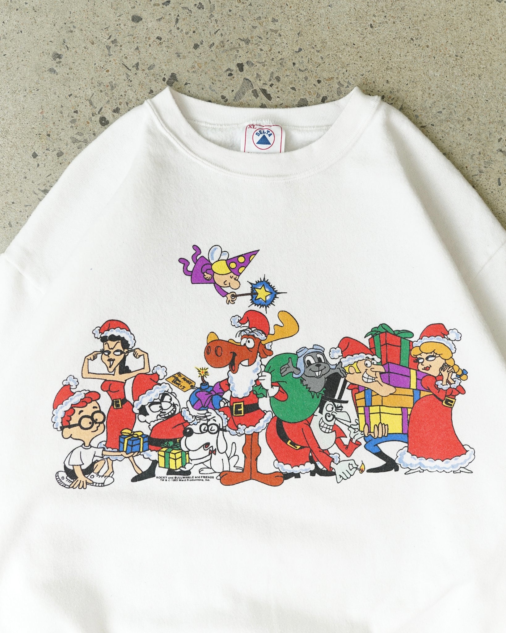 rocky and bullwinkle and friends 1993 crewneck - medium