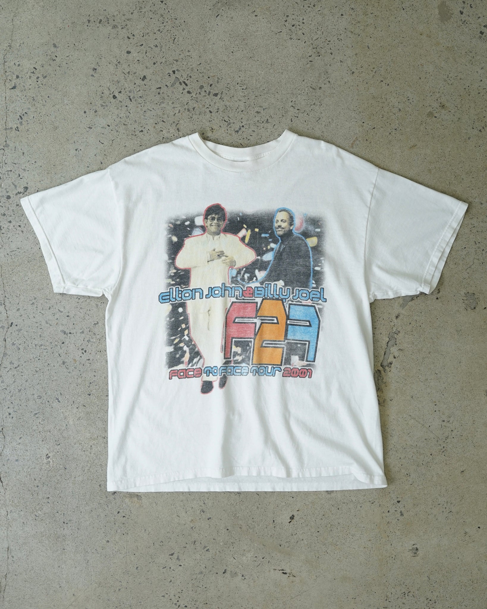 elton john and billy joel face to face tour 2001 t-shirt