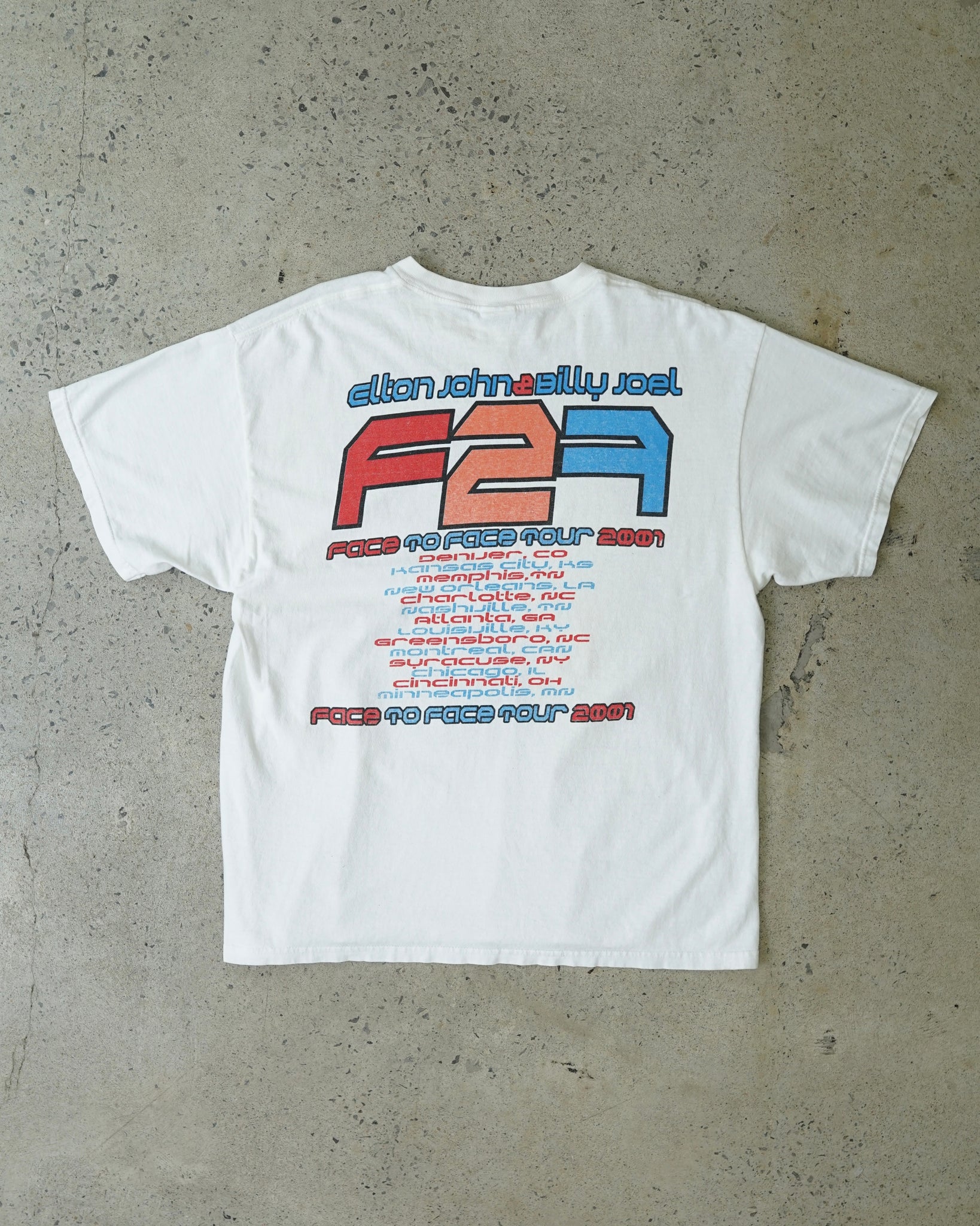 elton john and billy joel face to face tour 2001 t-shirt