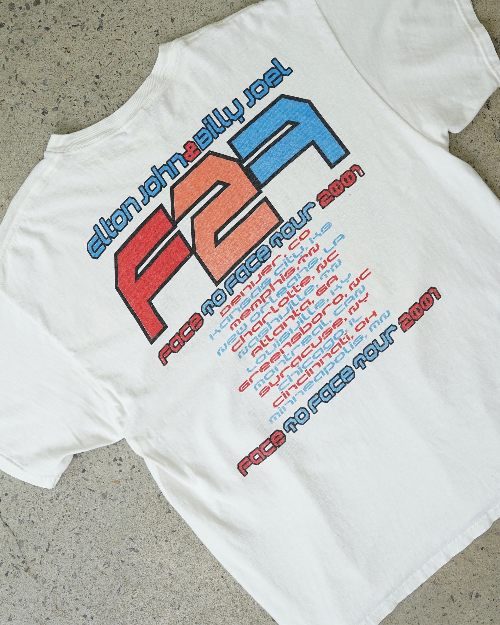 elton john and billy joel face to face tour 2001 t-shirt
