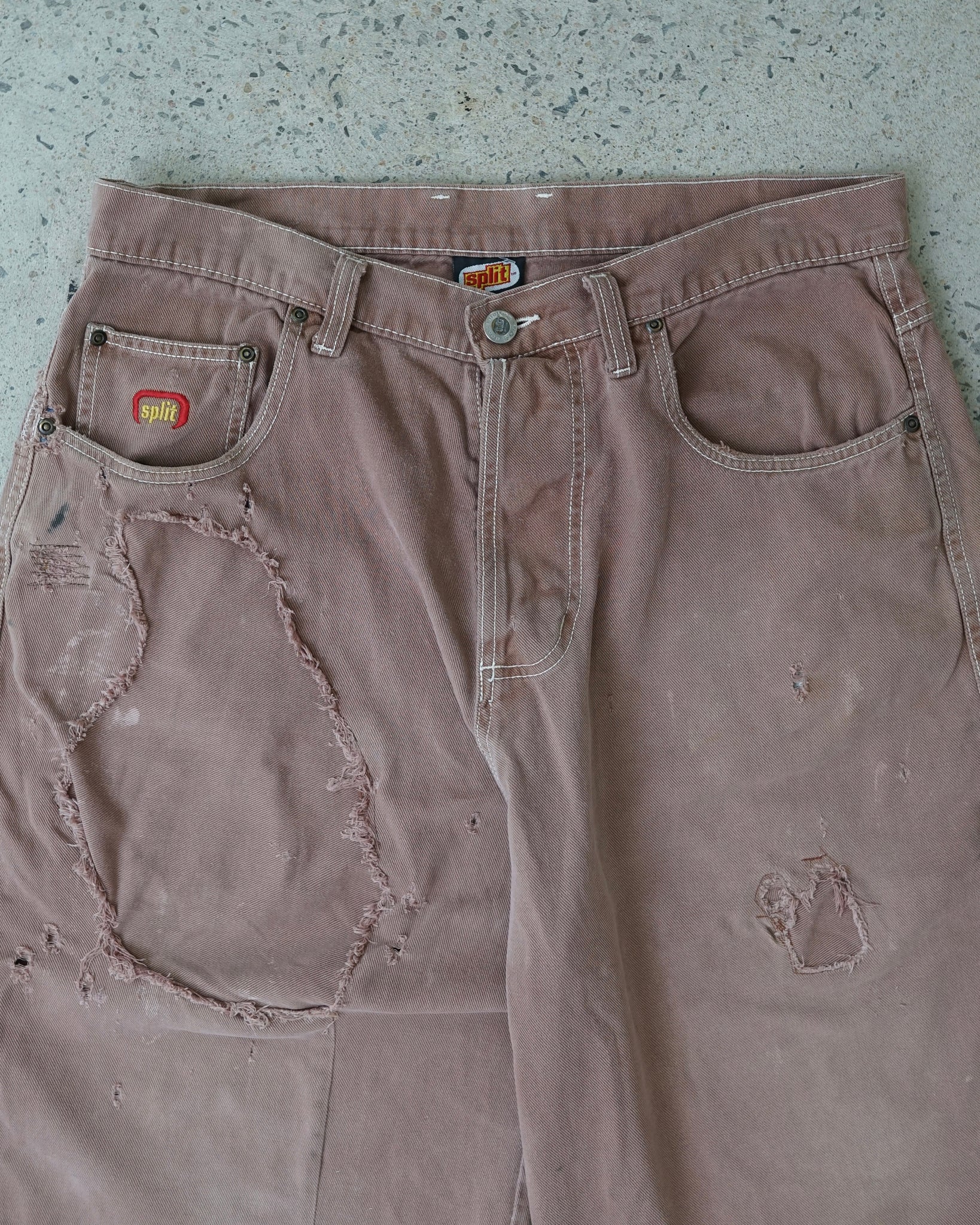 split jean shorts