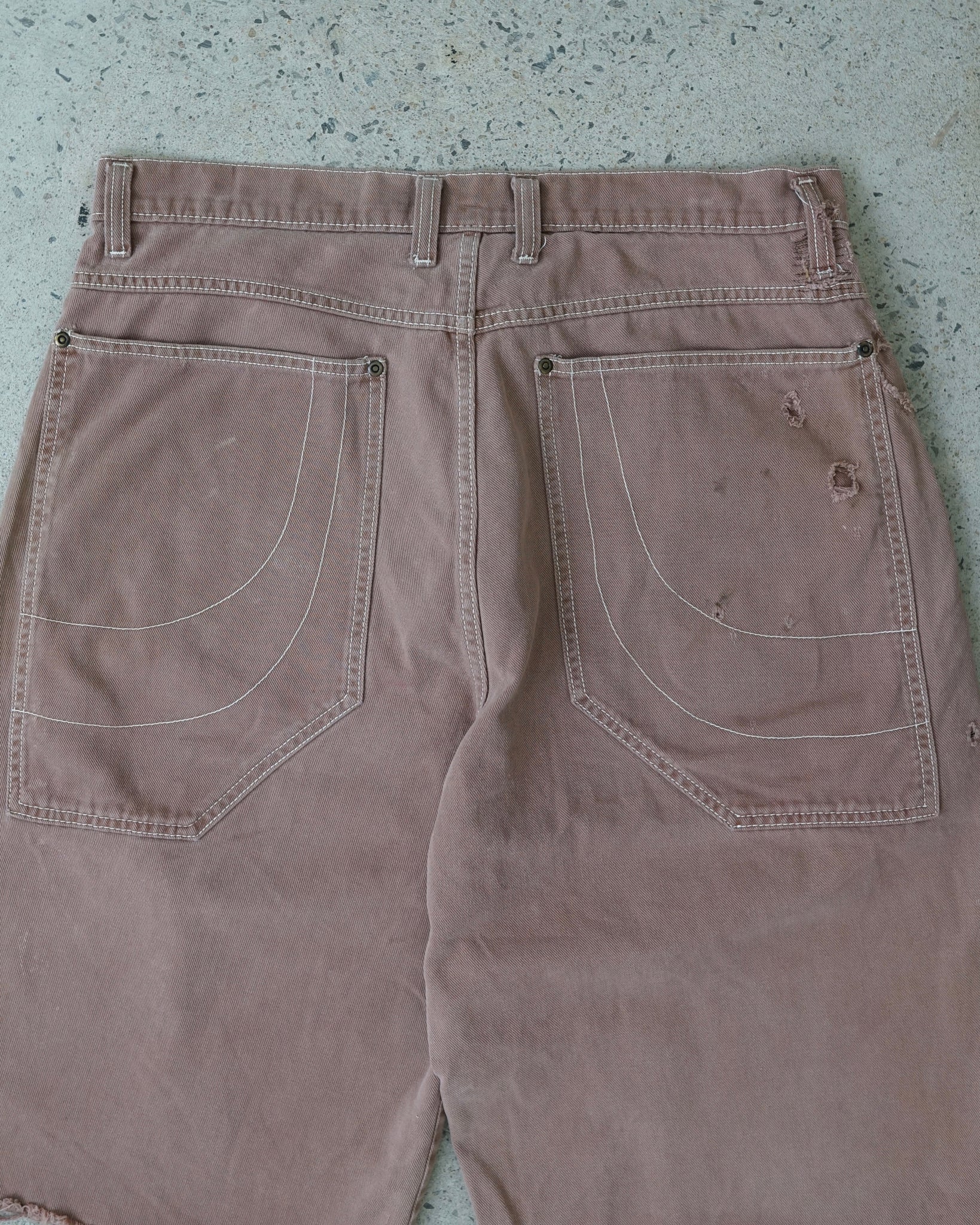 split jean shorts