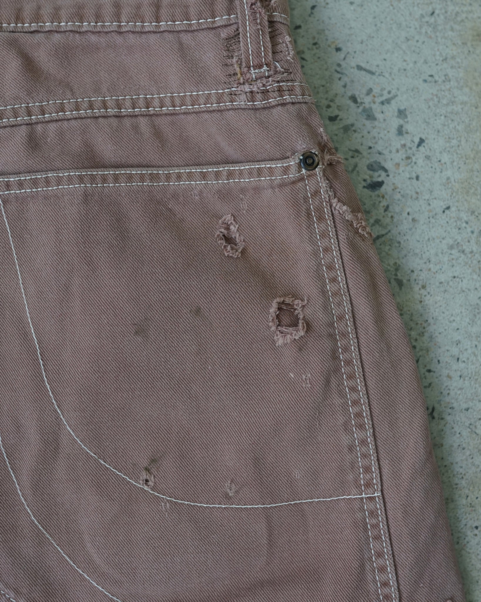 split jean shorts