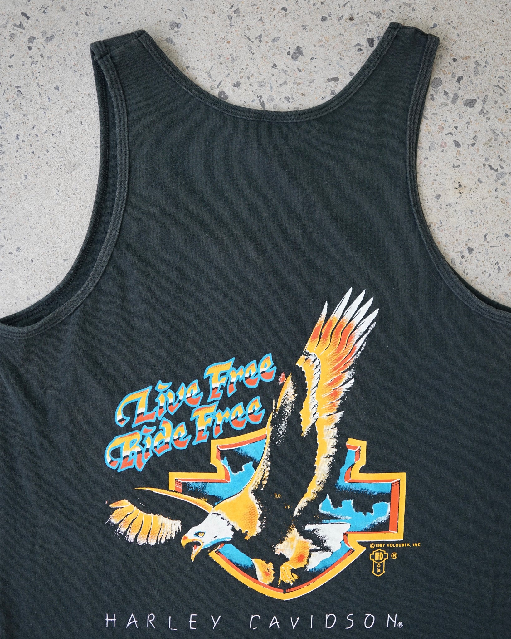 harley davidson florida 1987 tank top - small