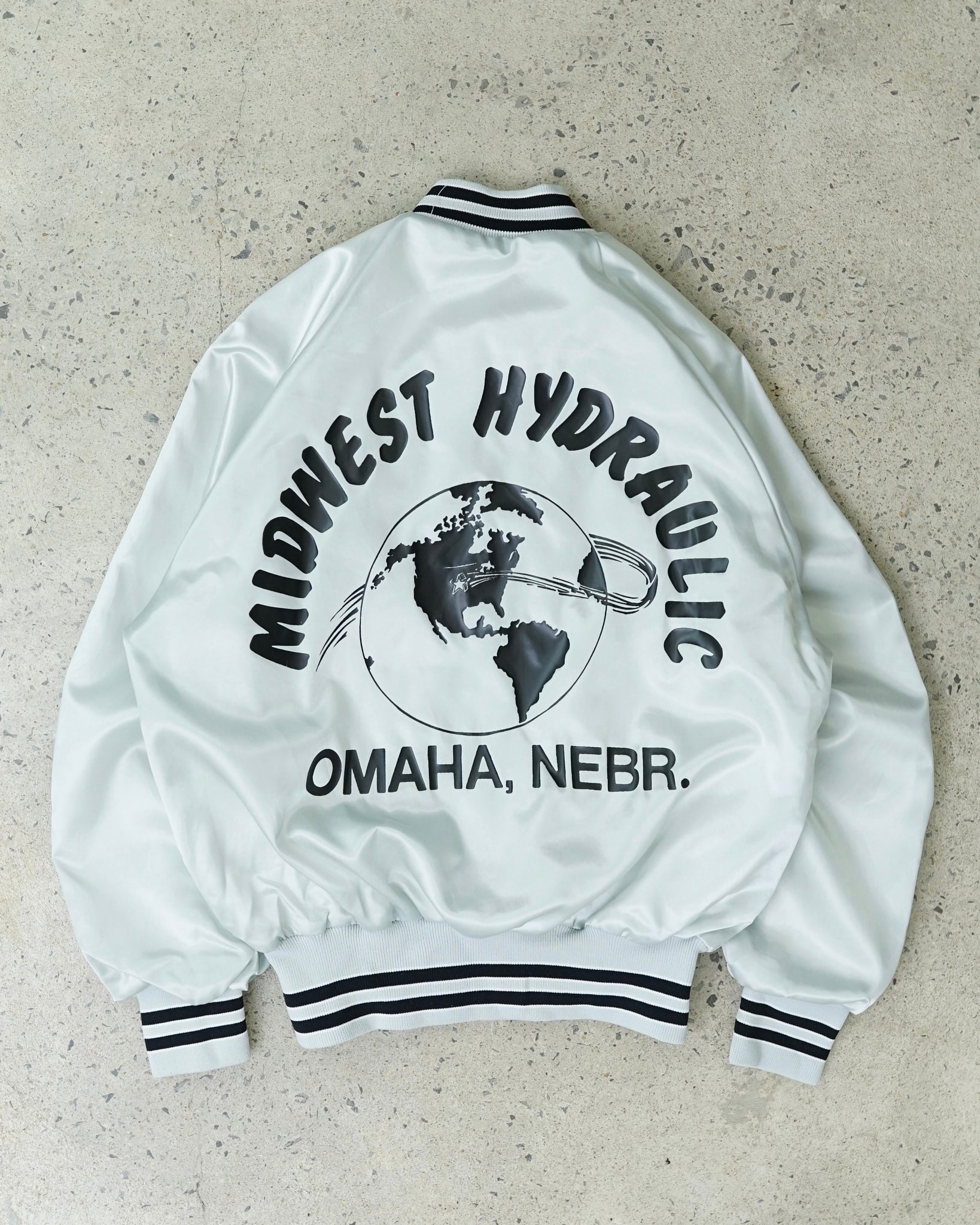 midwest hydraulic omaha nebraska satin jacket - small