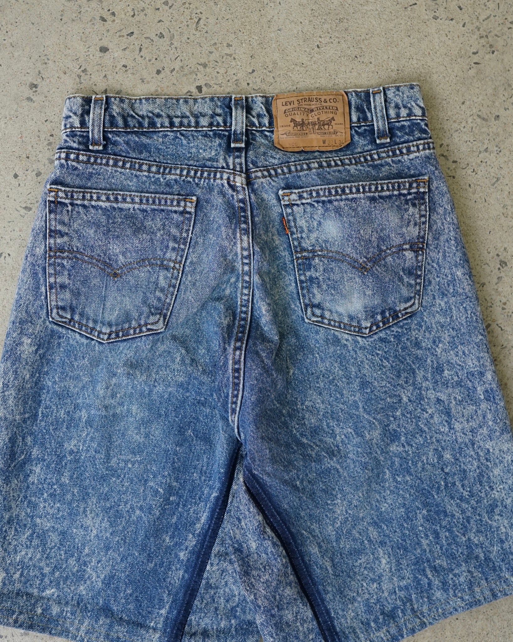 levi's 505 orange tab reworked shorts