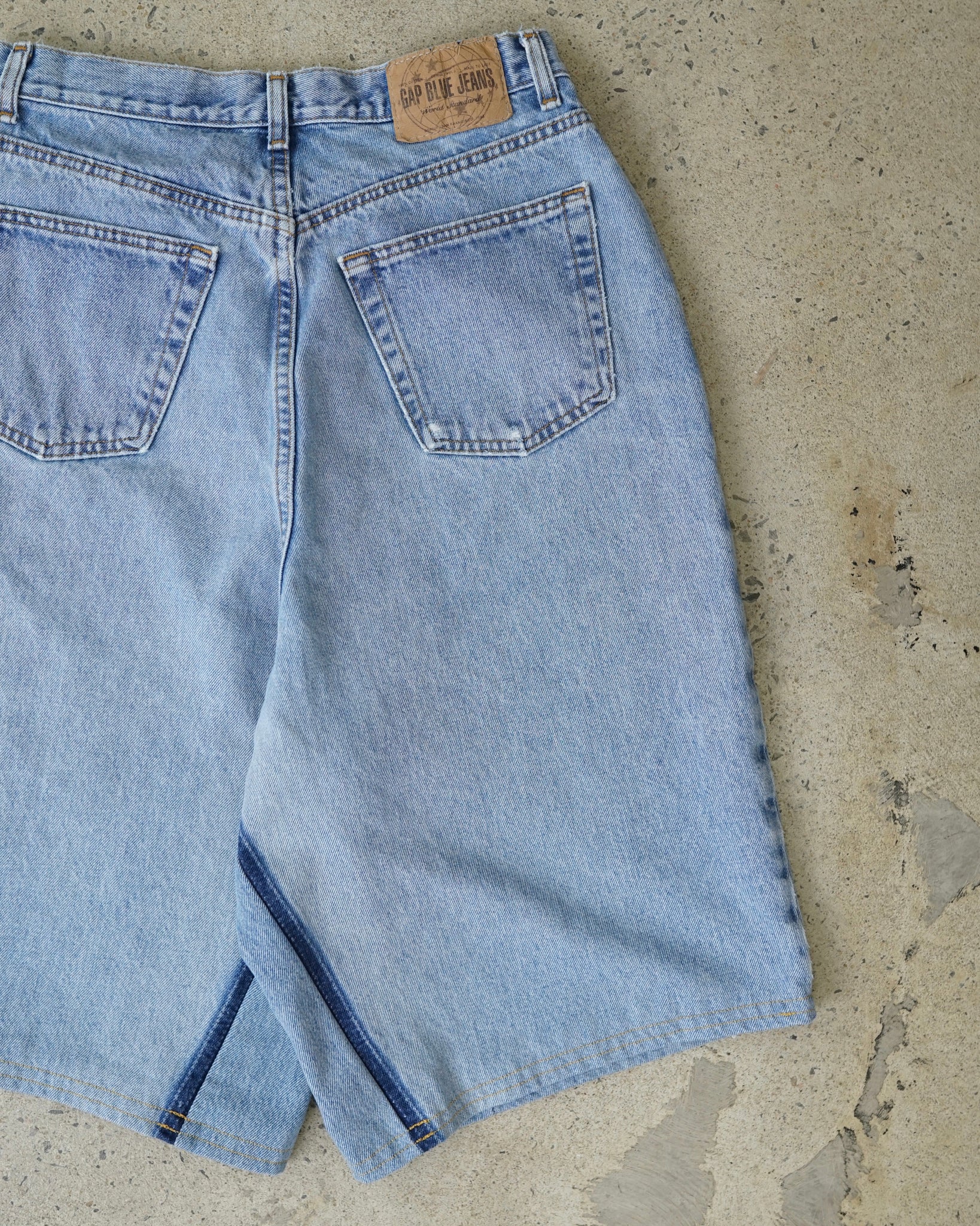 gap baggy reworked jean shorts