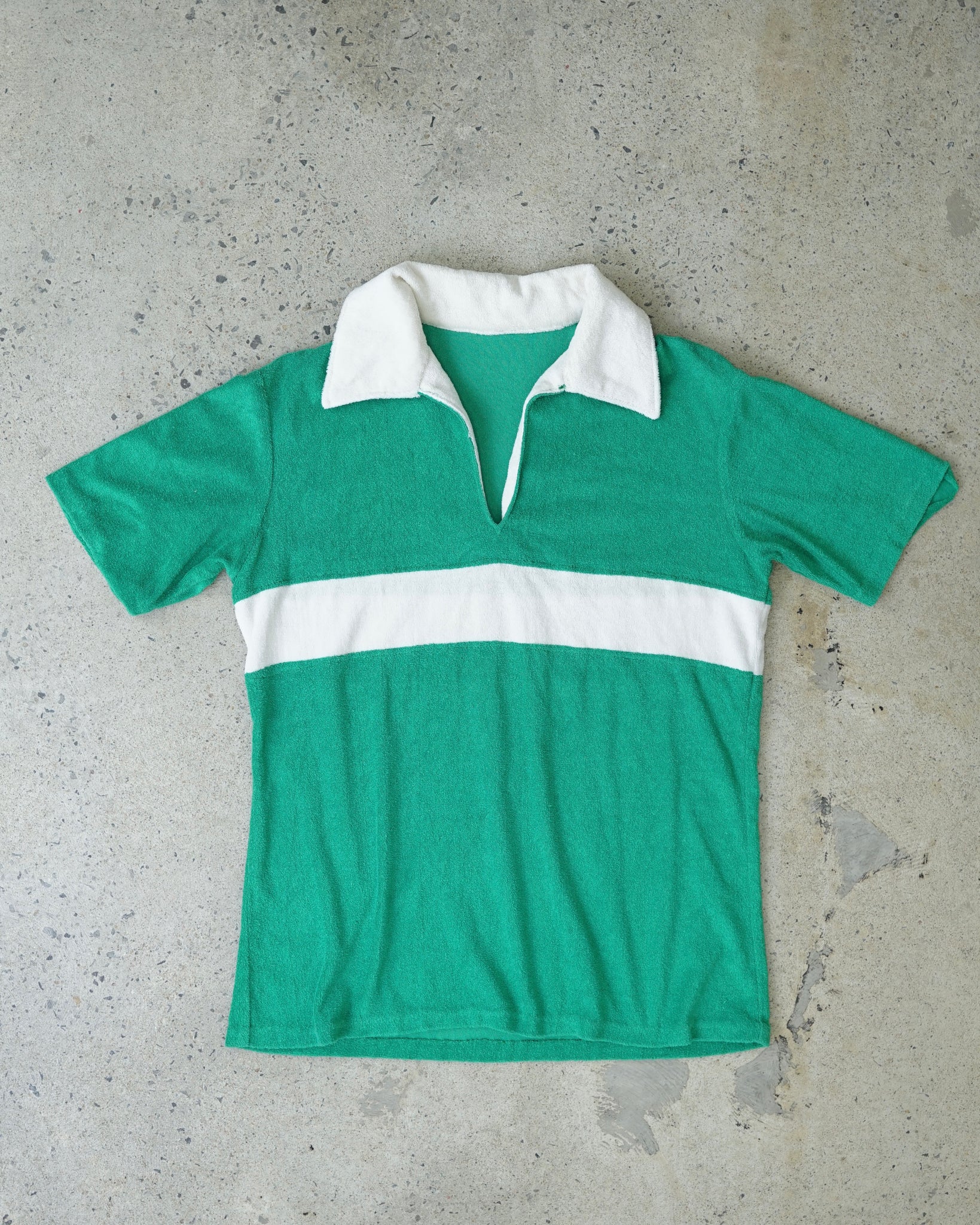 70s terrycloth polo t-shirt - small