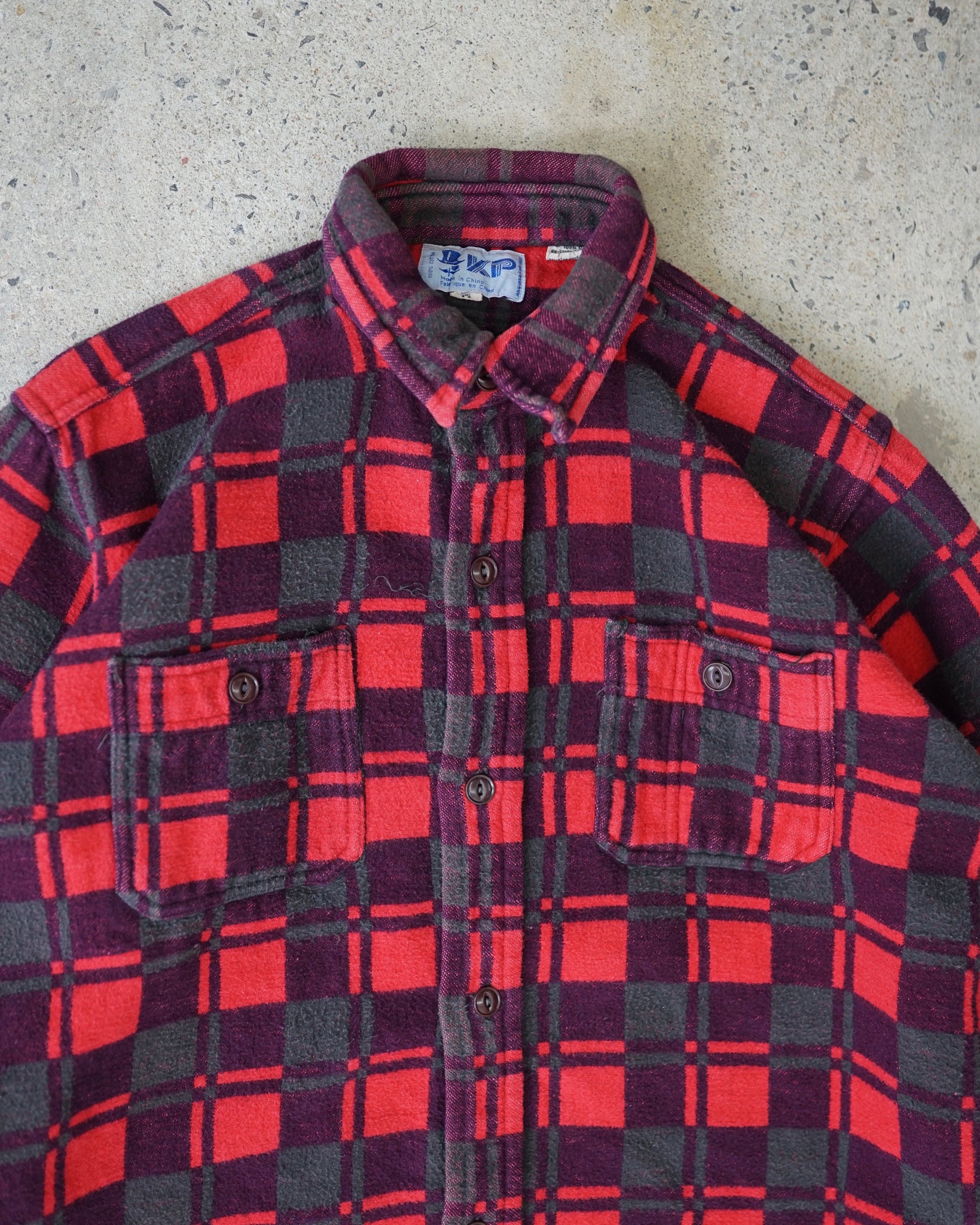 kp cotton flannel button up shirt - medium