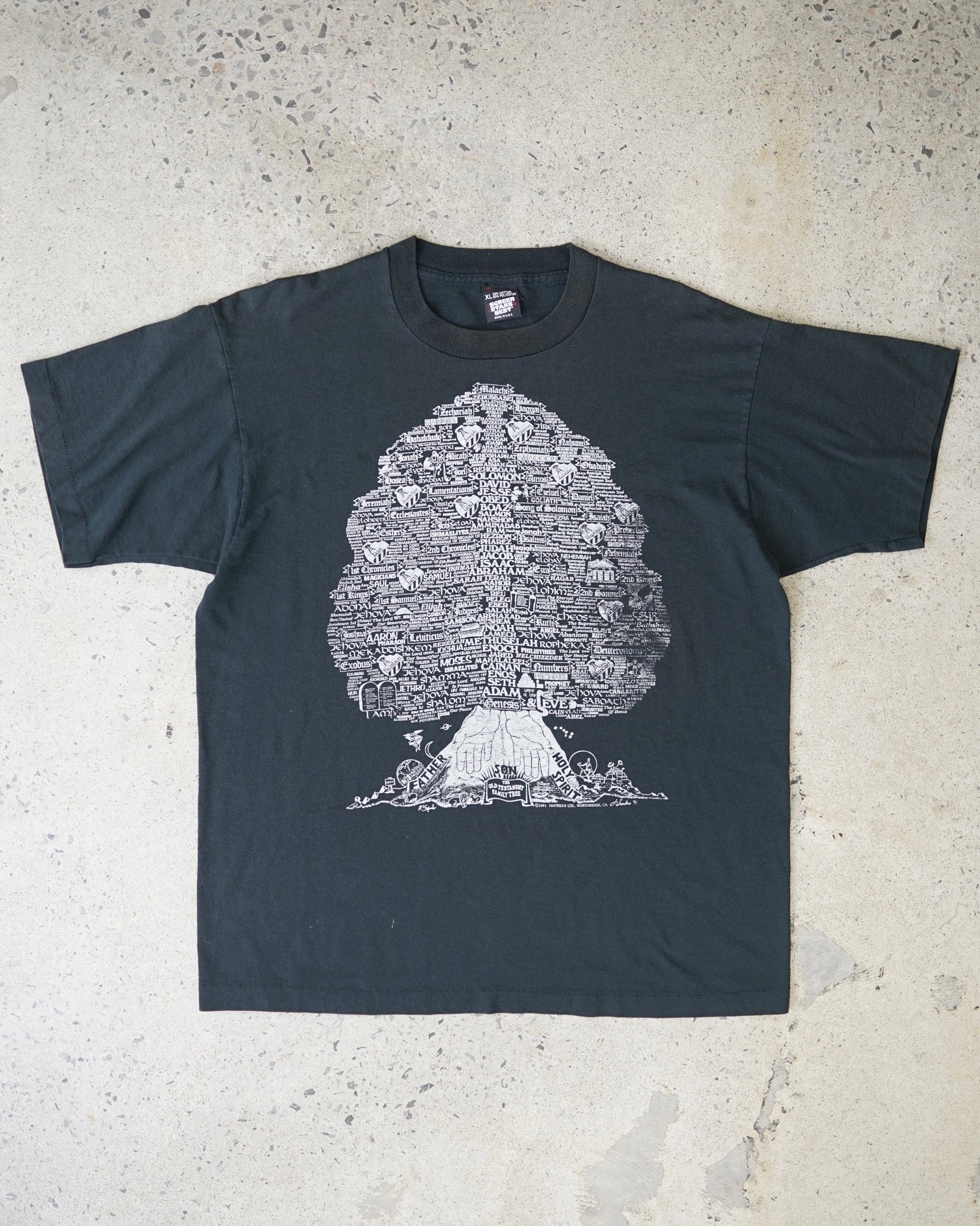 the old testament family tree 1991 t-shirt - XL