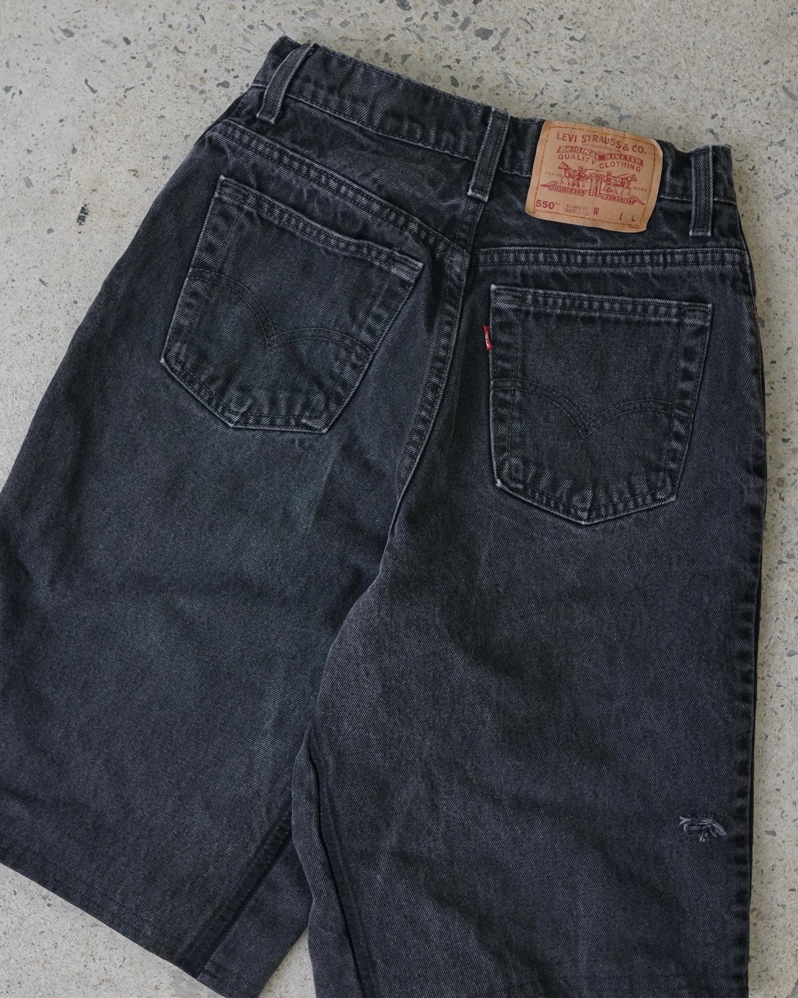 levi's 550 reworked jean shorts