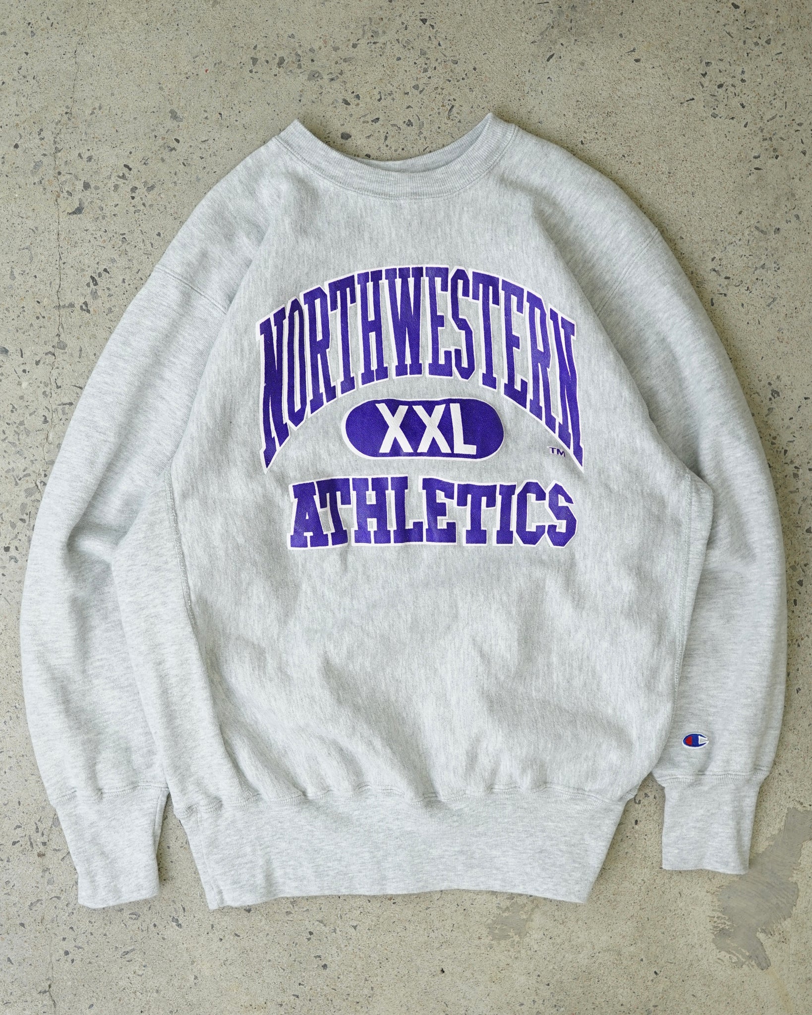 champion reverse weave northwestern crewneck - slim large