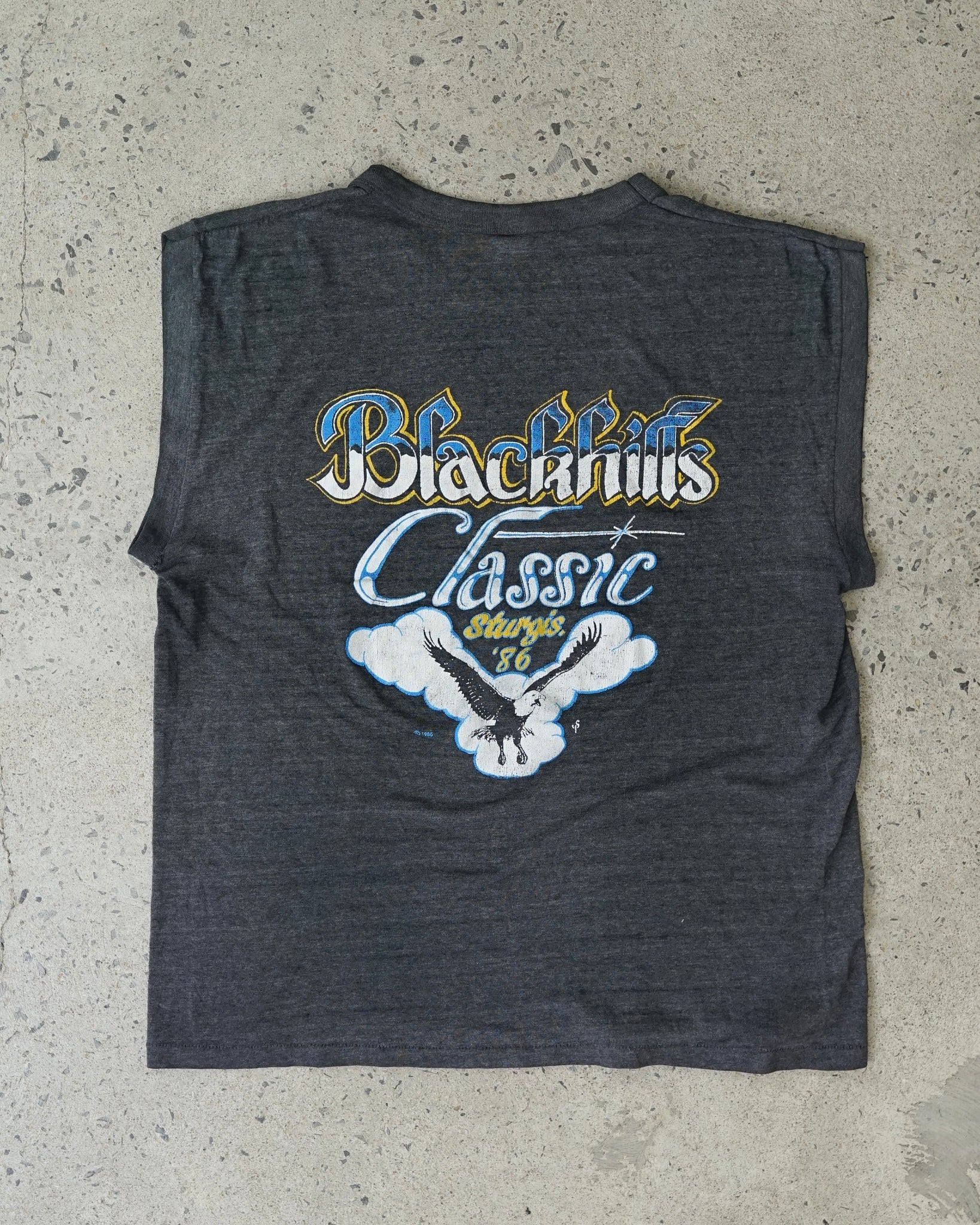 blackhills classic sturgis 1986 paper thin muscle tank
