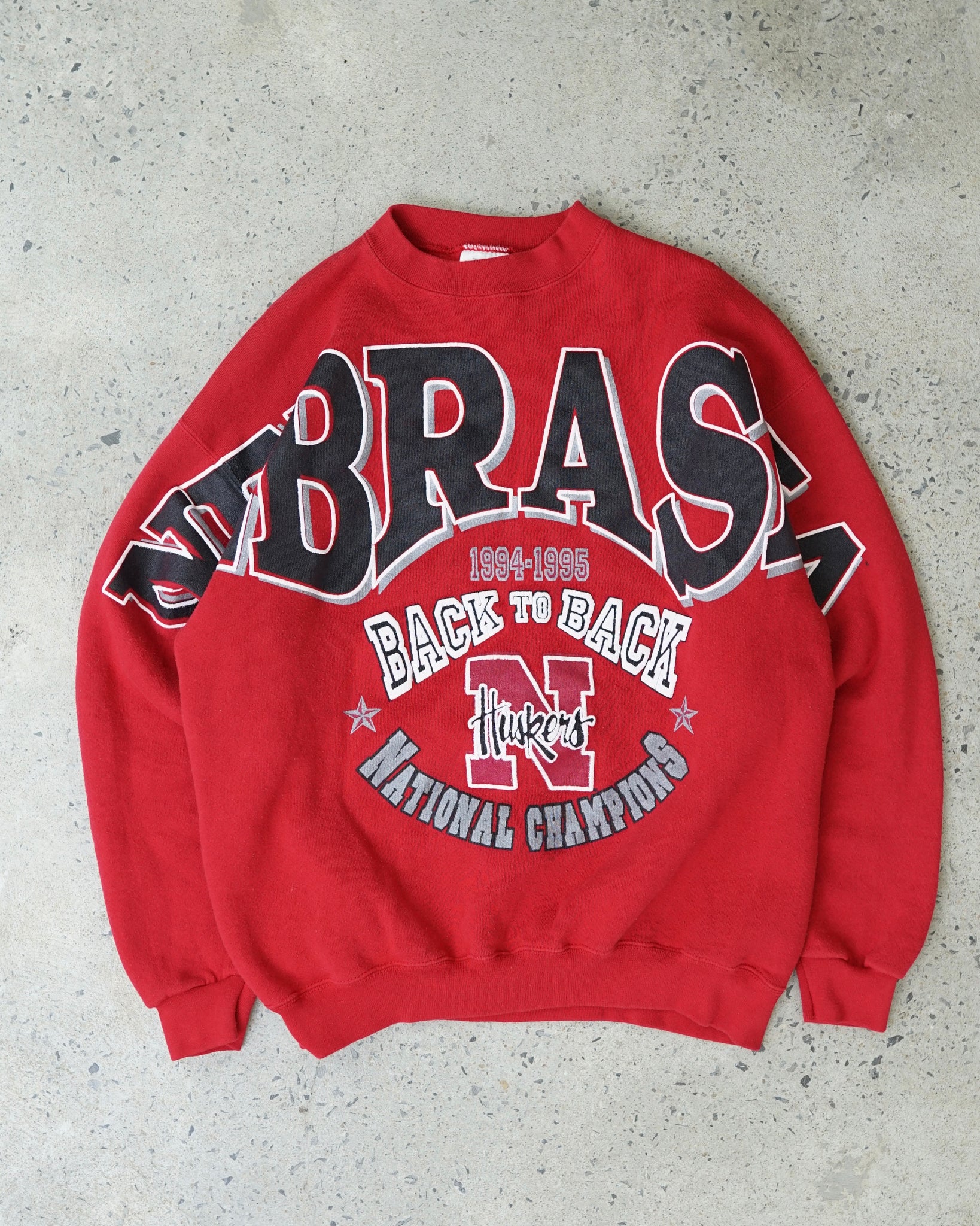 nebraska cornhuskers 1995 crewneck - medium