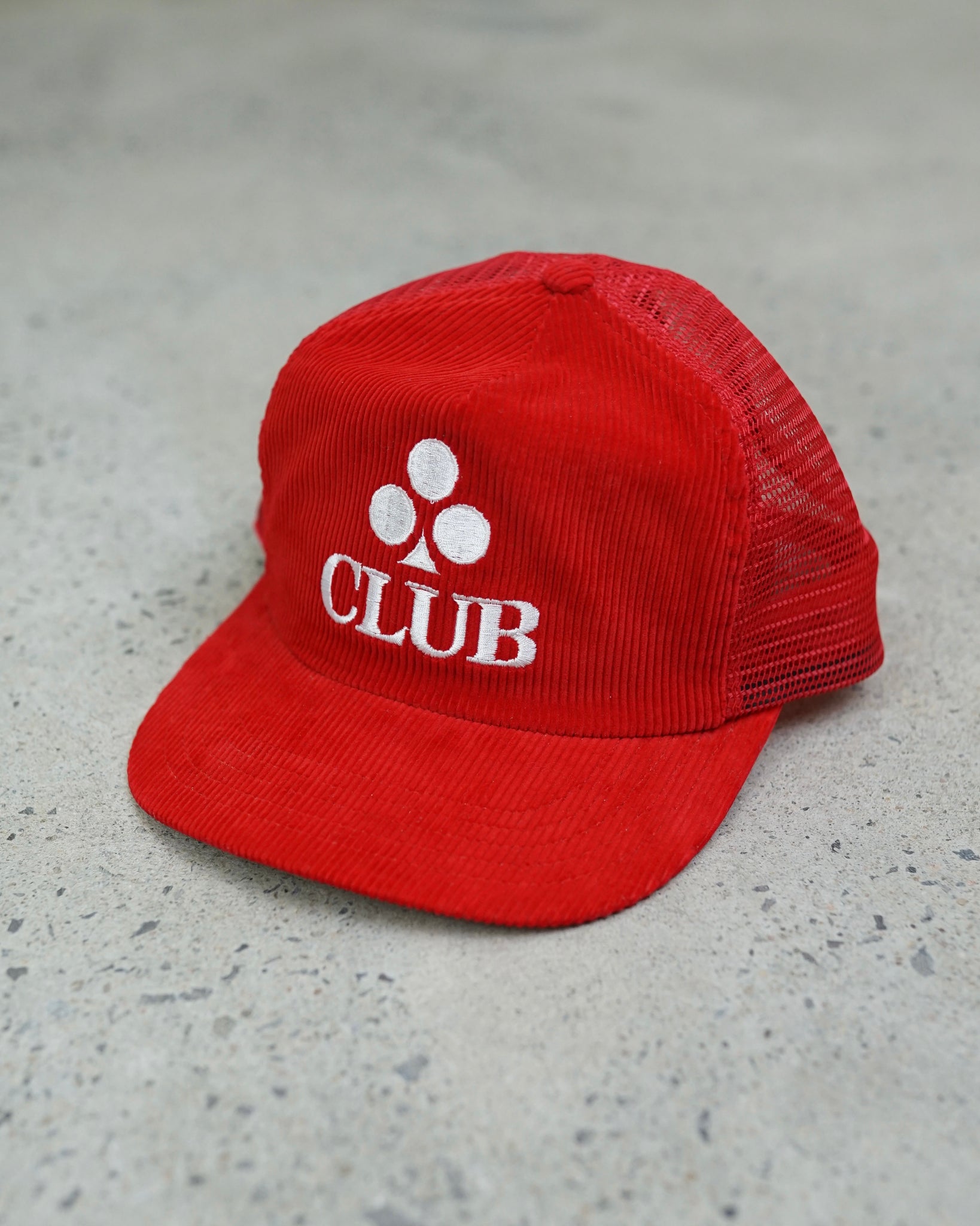 club corduroy trucker hat