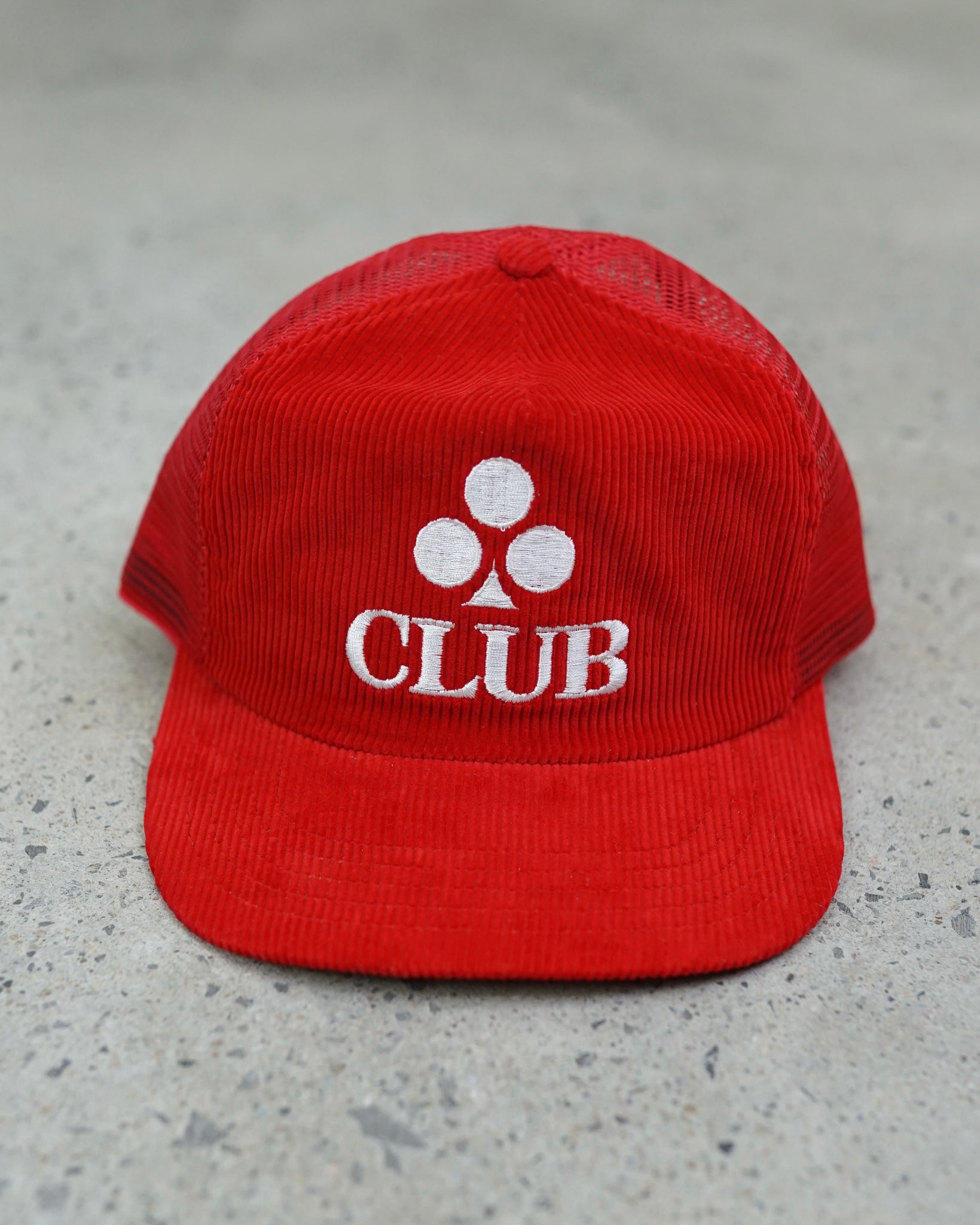 club corduroy trucker hat