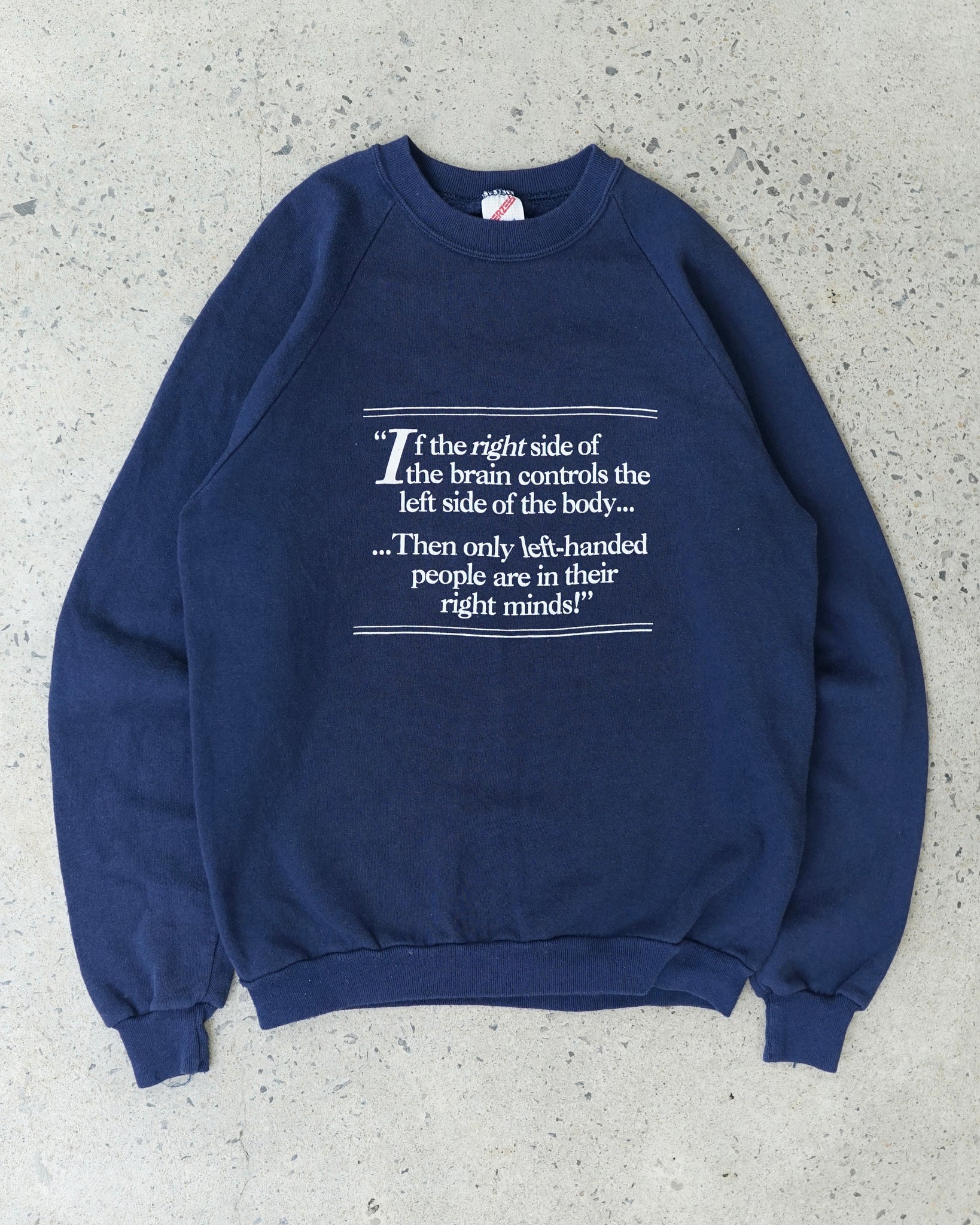 left handed crewneck - small