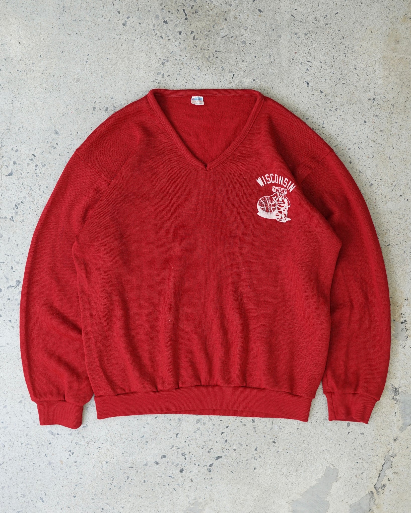 champion wisconsin knit sweater - medium