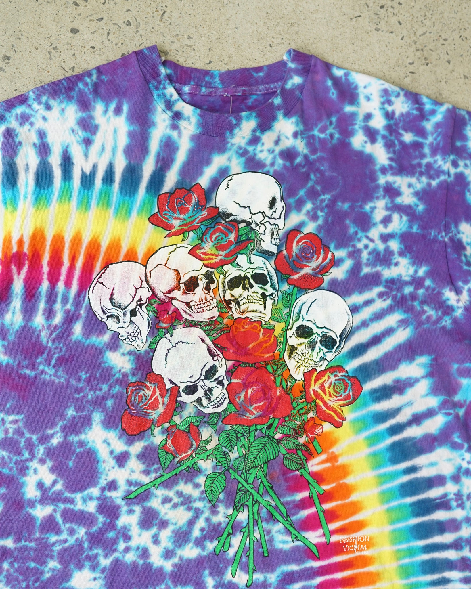 fashion victim tie dye skulls t-shirt