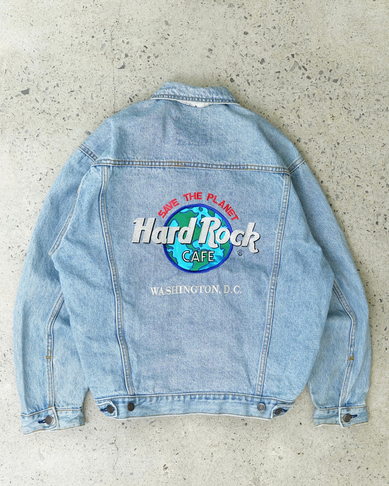 hard rock cafe washington d.c. jeans jacket - small