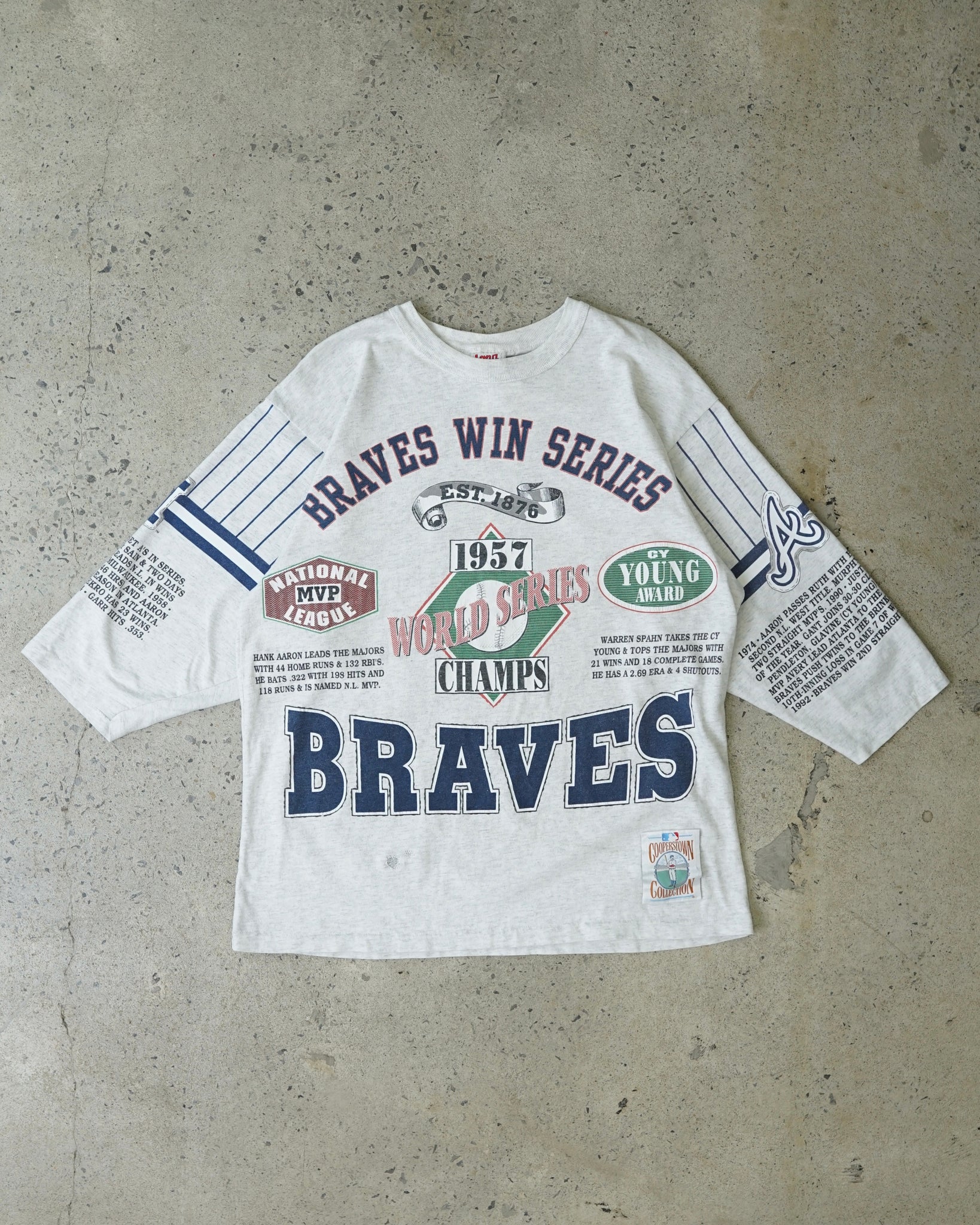 braves wold series champion 1993 3/4 sleeve t-shirt