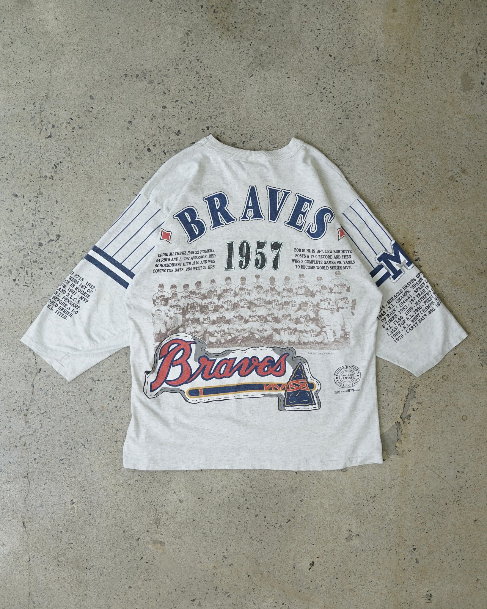 braves wold series champion 1993 3/4 sleeve t-shirt