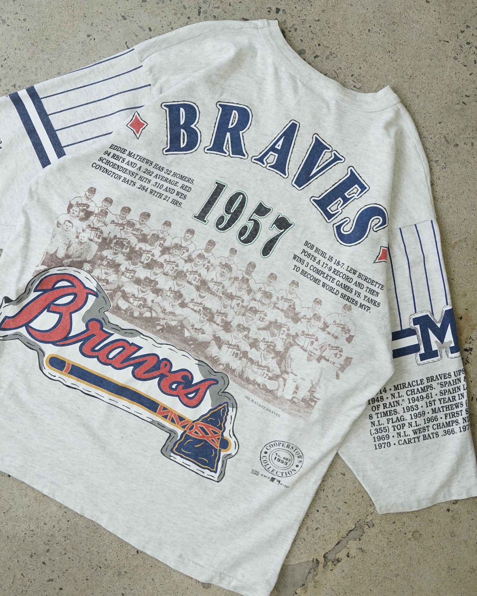 braves wold series champion 1993 3/4 sleeve t-shirt