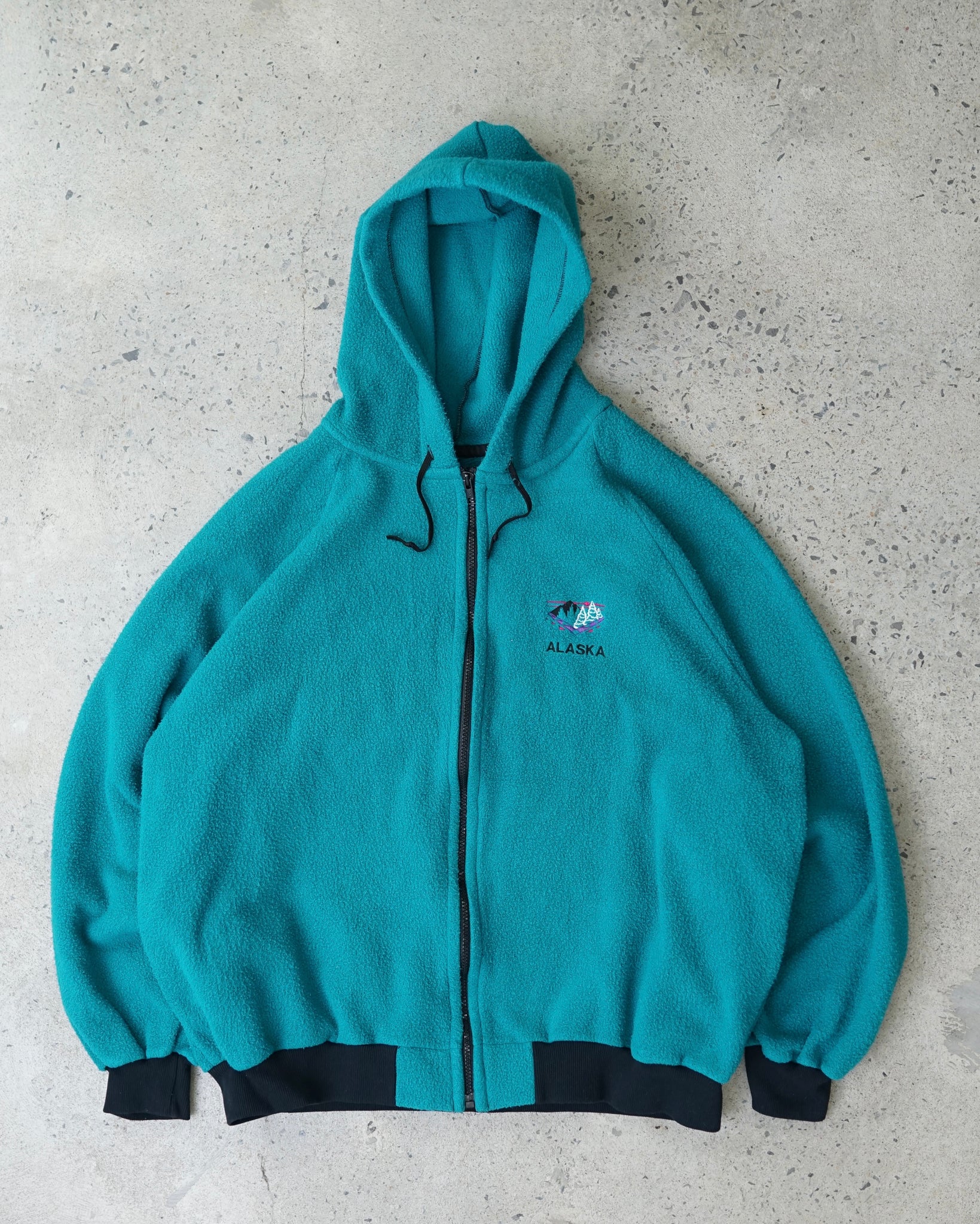 alaska fleece zip-up hoodie - XL