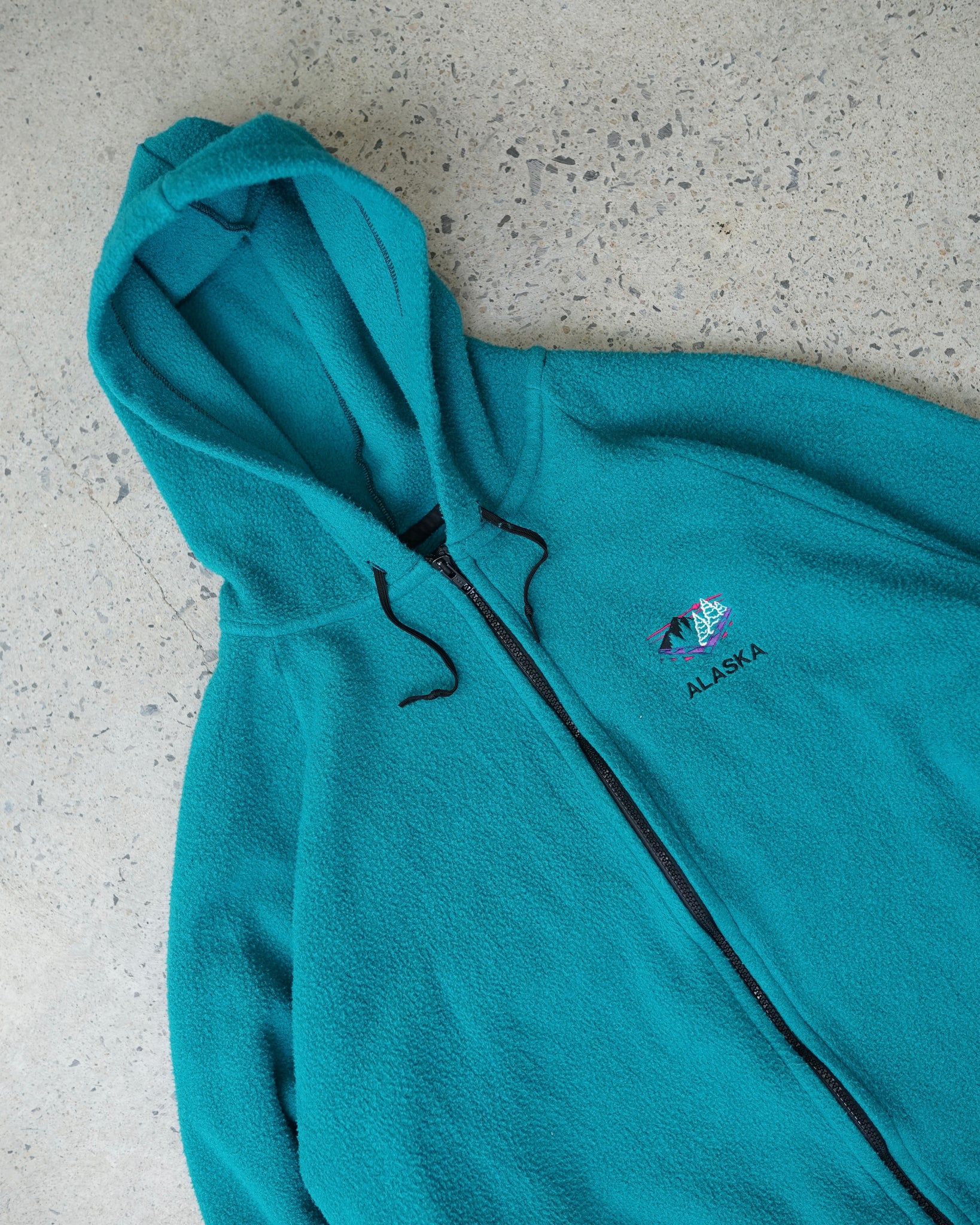 alaska fleece zip-up hoodie - XL