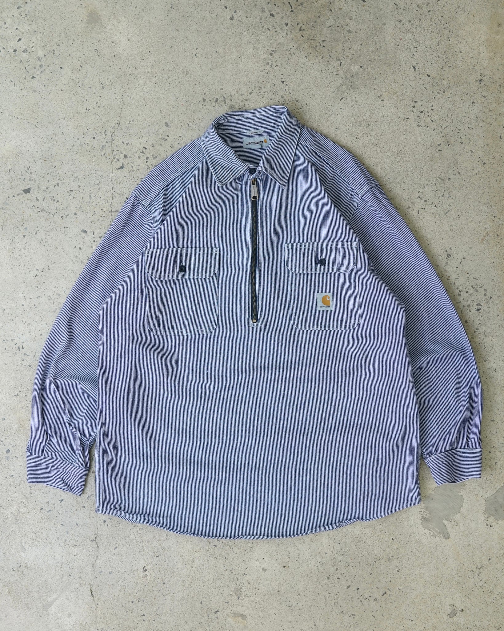 carhartt 1/2 zip denim jacket