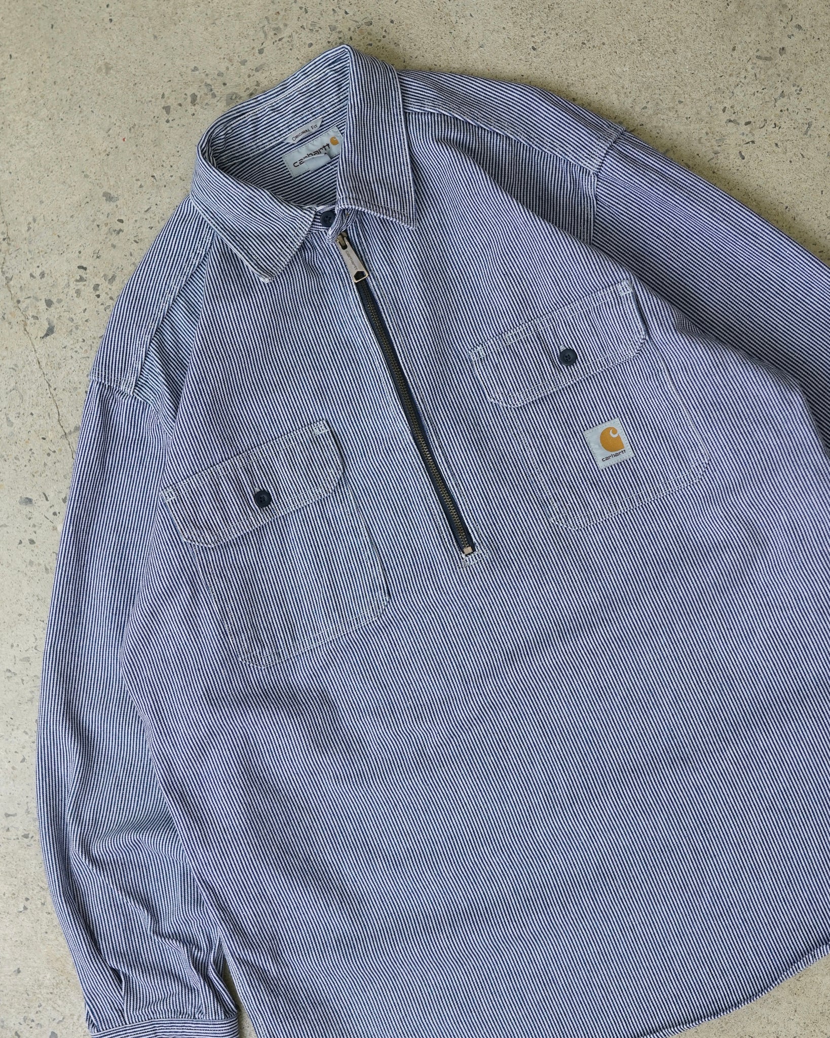 carhartt 1/2 zip denim jacket