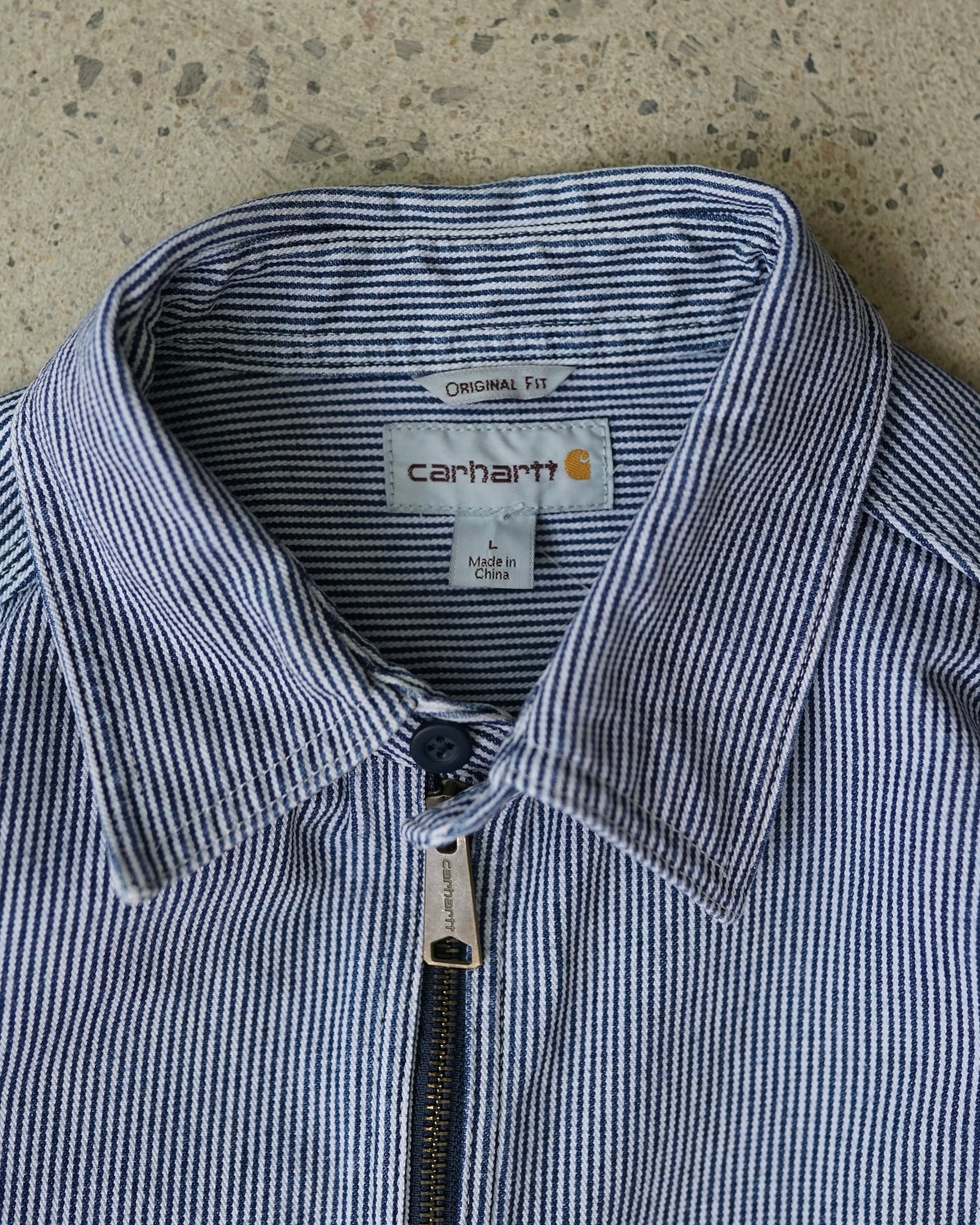 carhartt 1/2 zip denim jacket