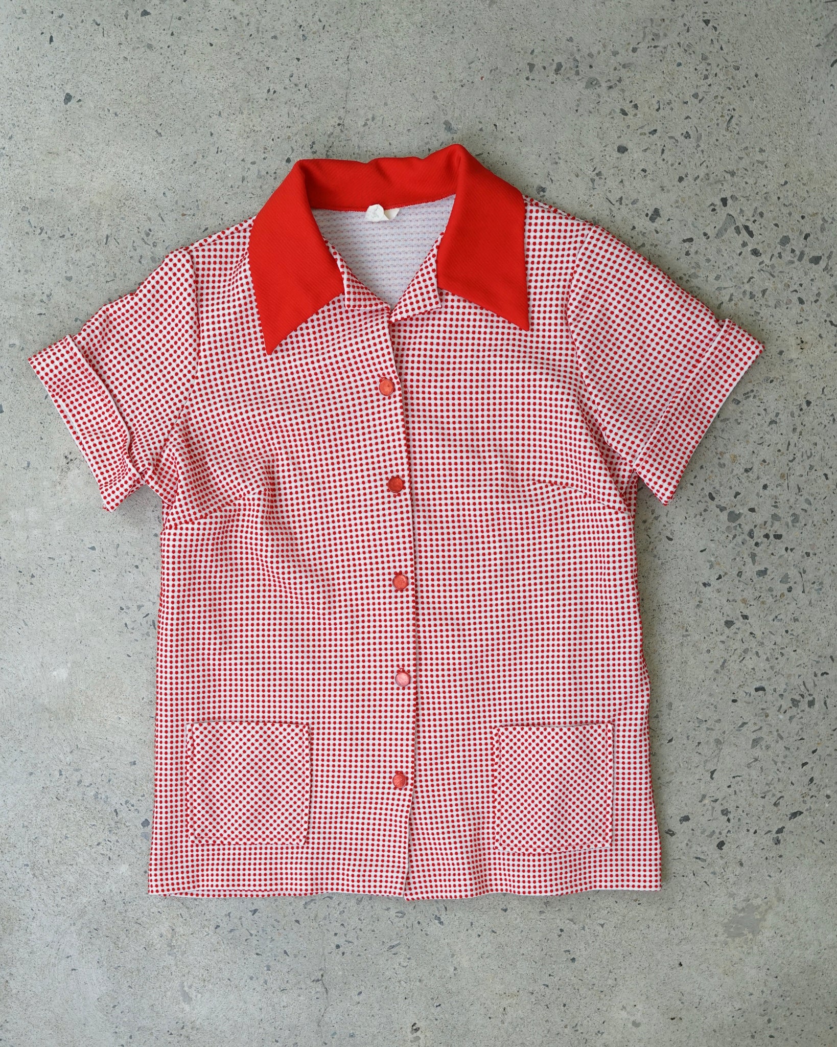 polka dot button up t-shirt - women's M/ L