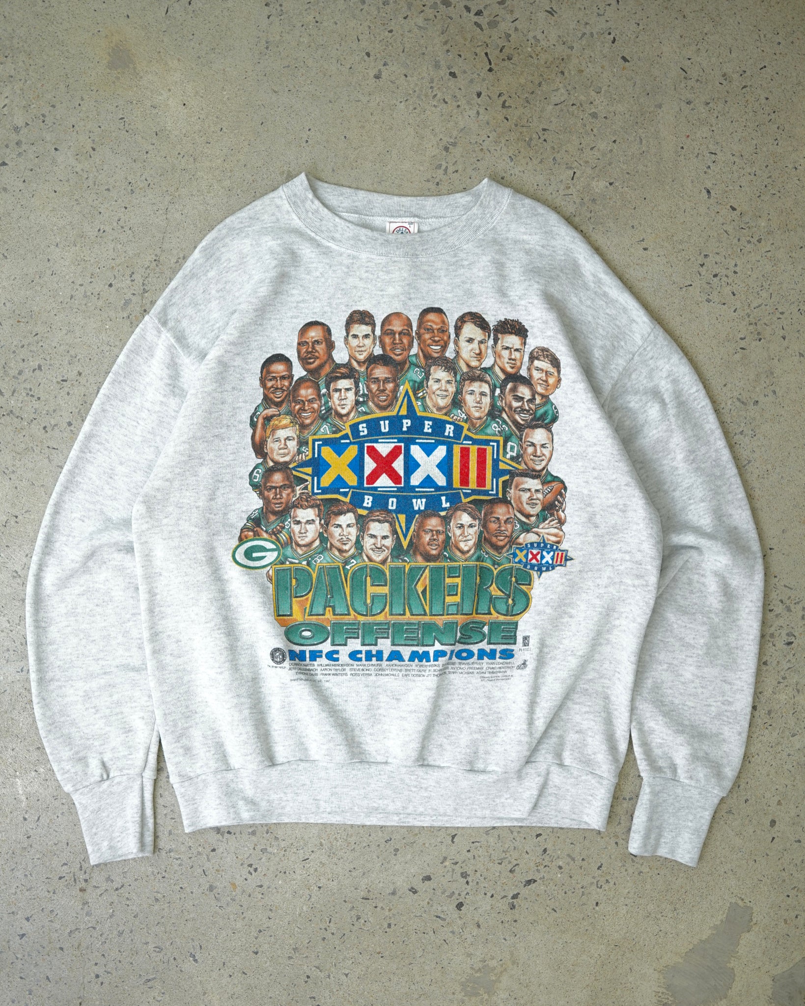 greenbay packers super bowl 1997 crewneck - medium