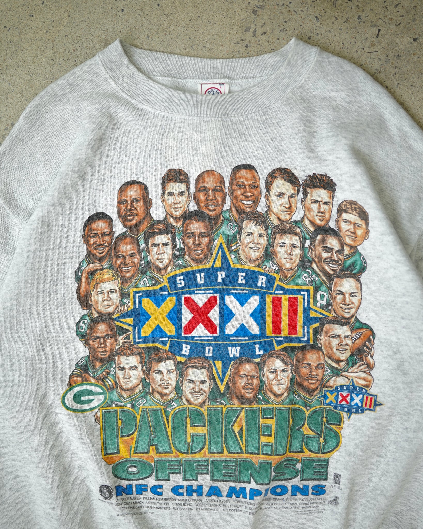 greenbay packers super bowl 1997 crewneck - medium