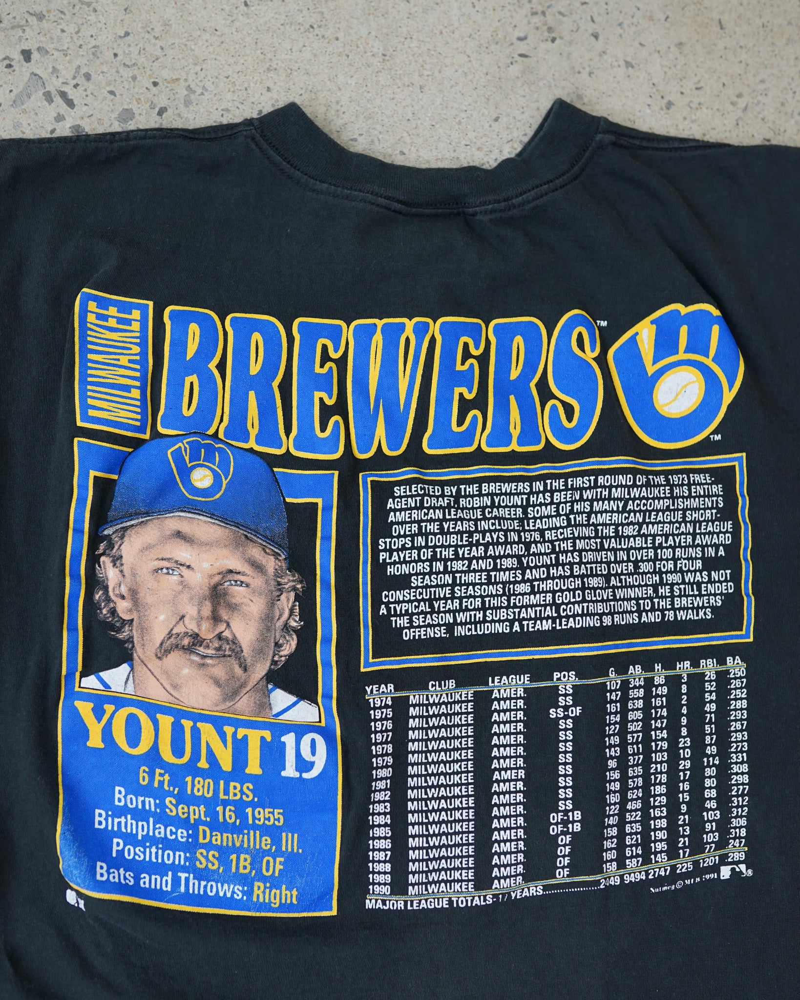 robin yount milwaukee brewers mlb t-shirt