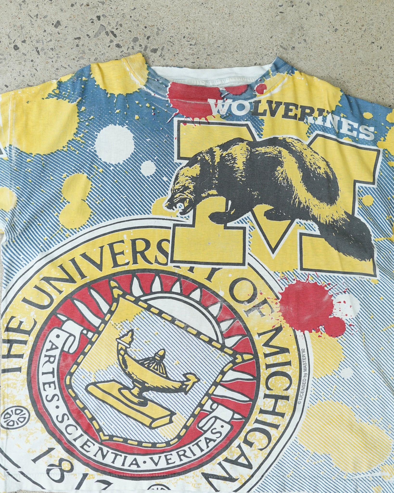 wolverines university of michigan all over print t-shirt - boxy XL