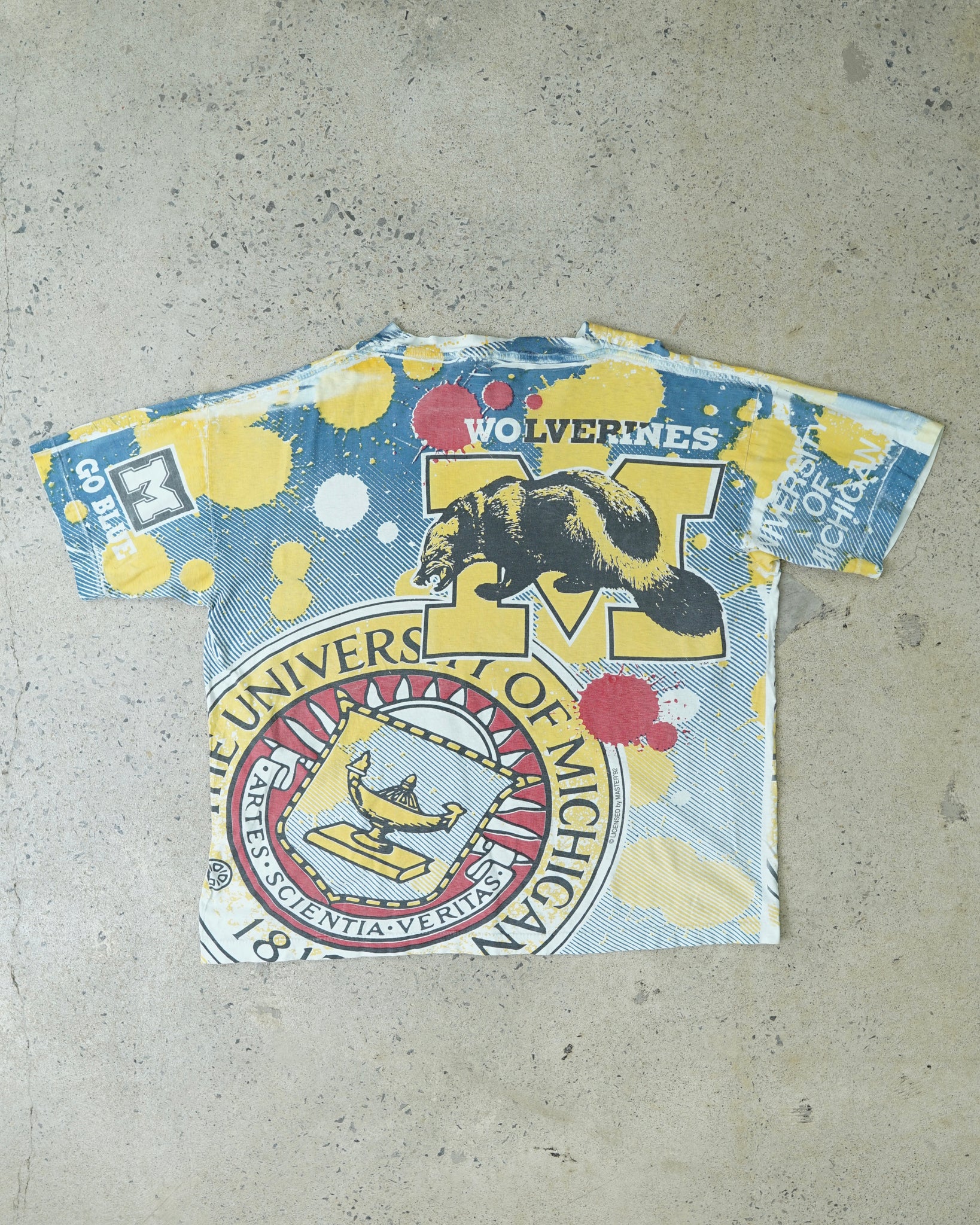 wolverines university of michigan all over print t-shirt - boxy XL