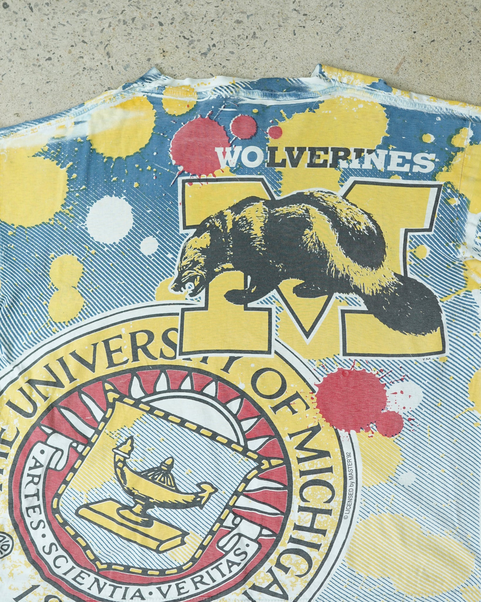 wolverines university of michigan all over print t-shirt - boxy XL