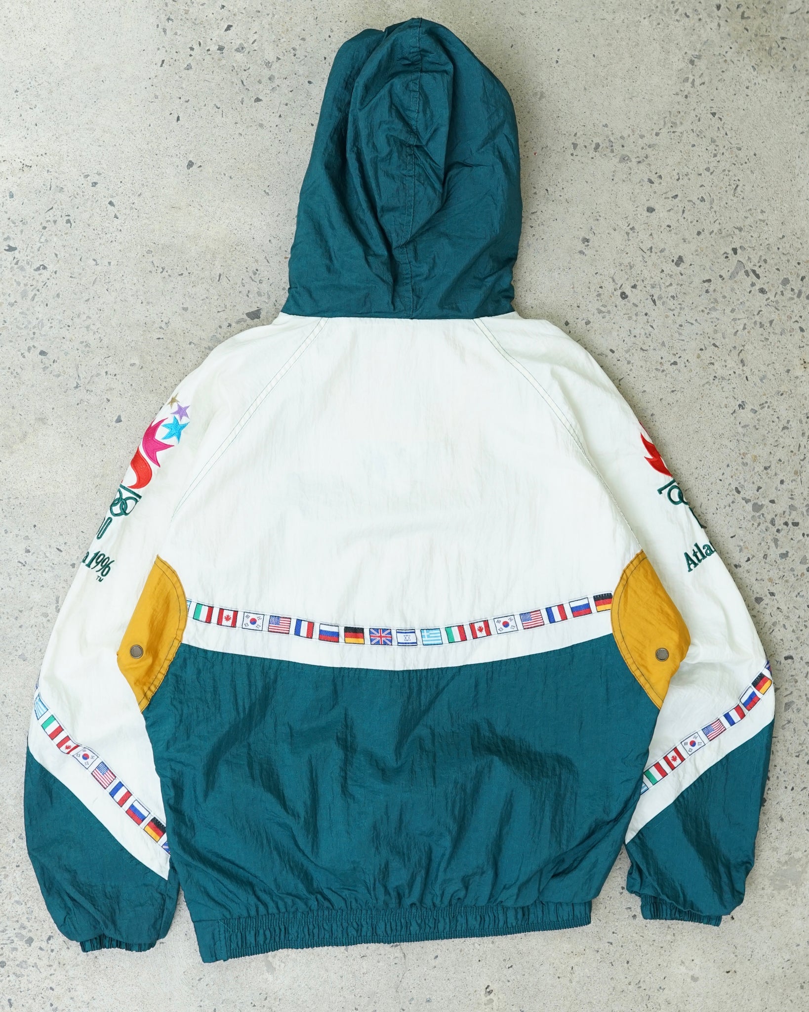 atlanta olympic 1/3 zip windbreaker - medium