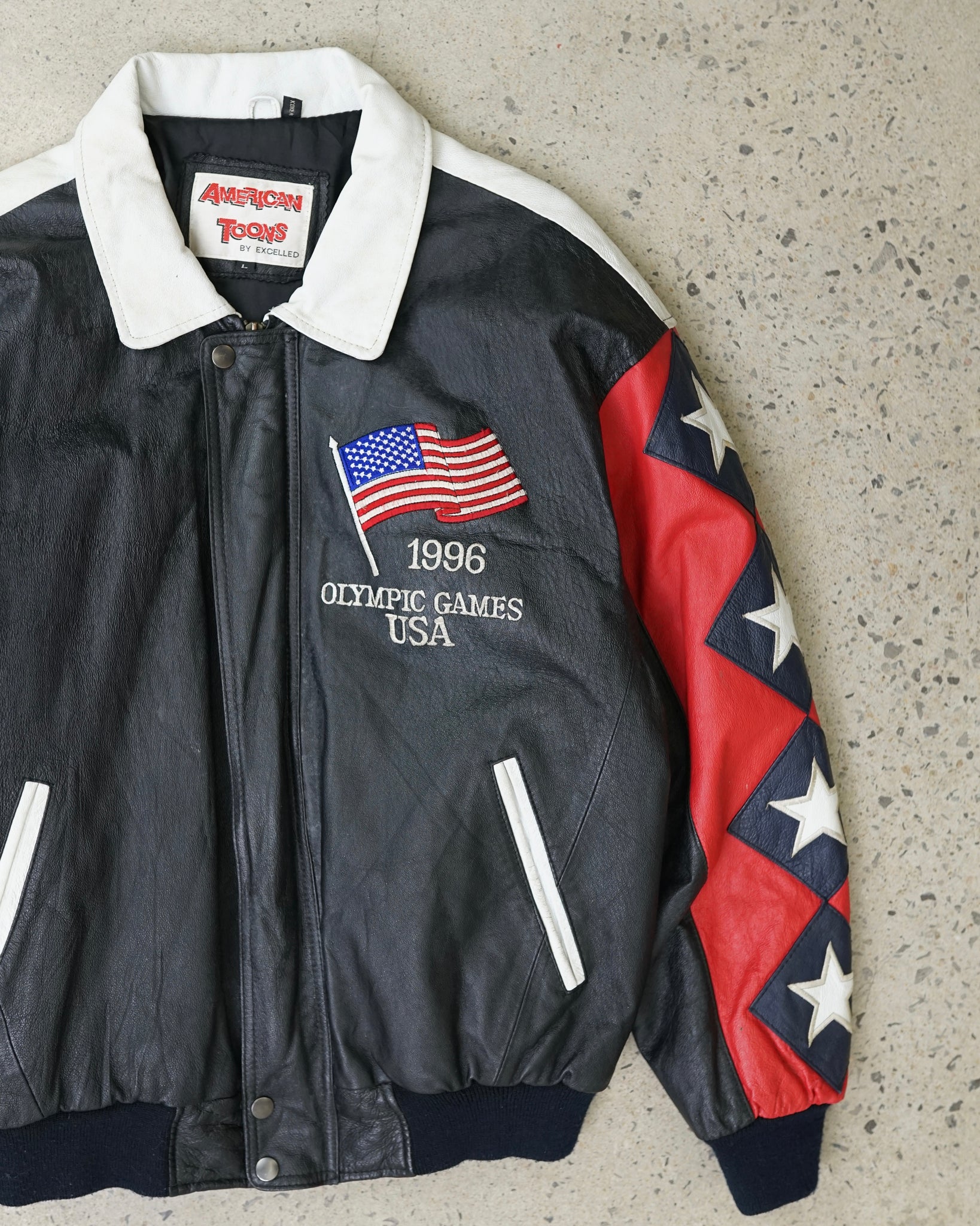 atlanta usa olympic 1996 leather jacket - M/L