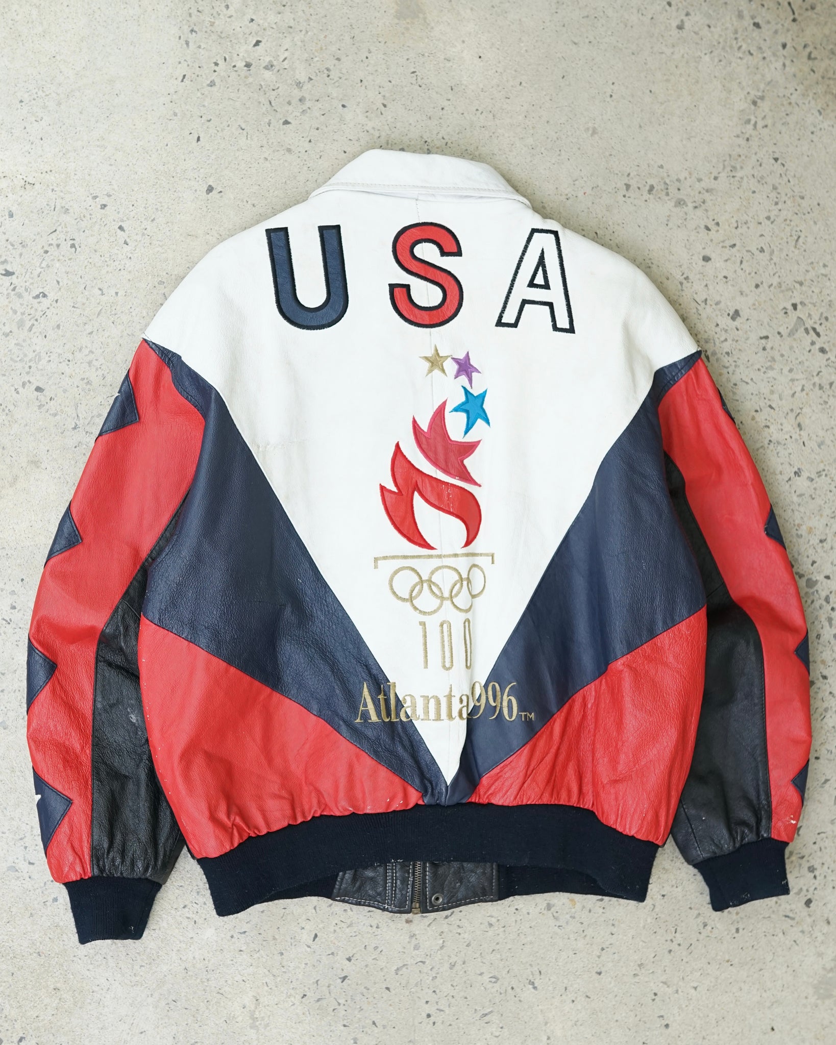 atlanta usa olympic 1996 leather jacket - M/L