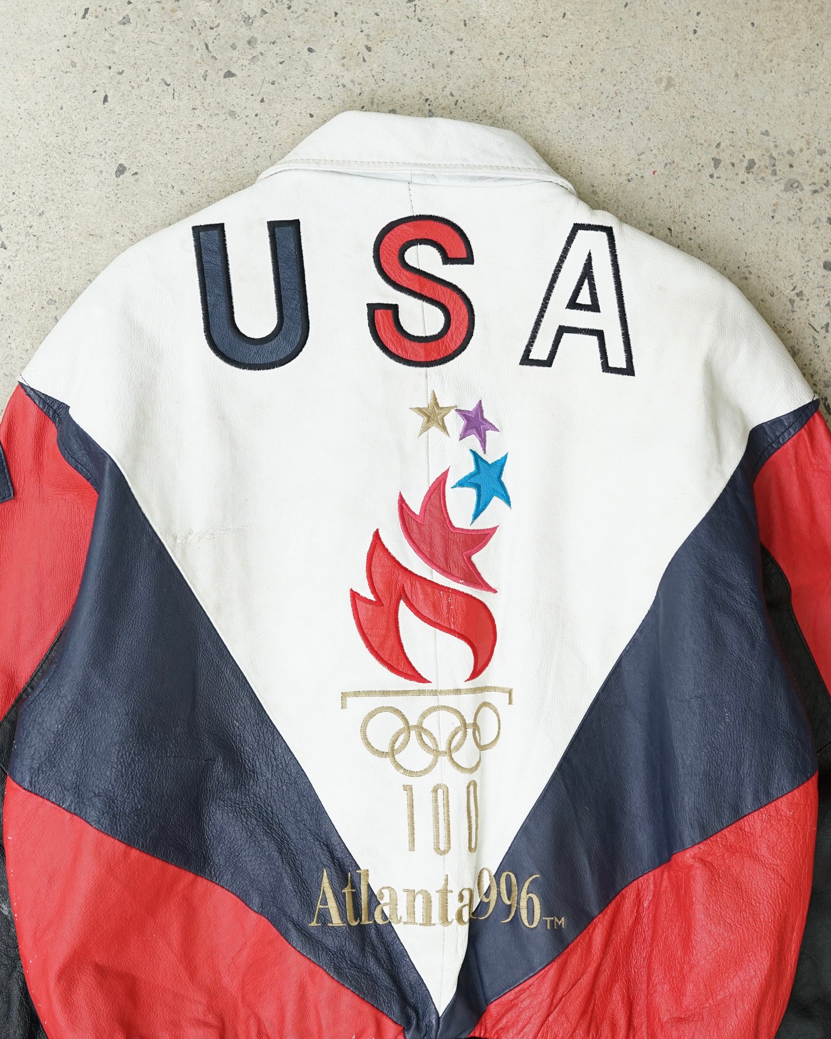 atlanta usa olympic 1996 leather jacket - M/L