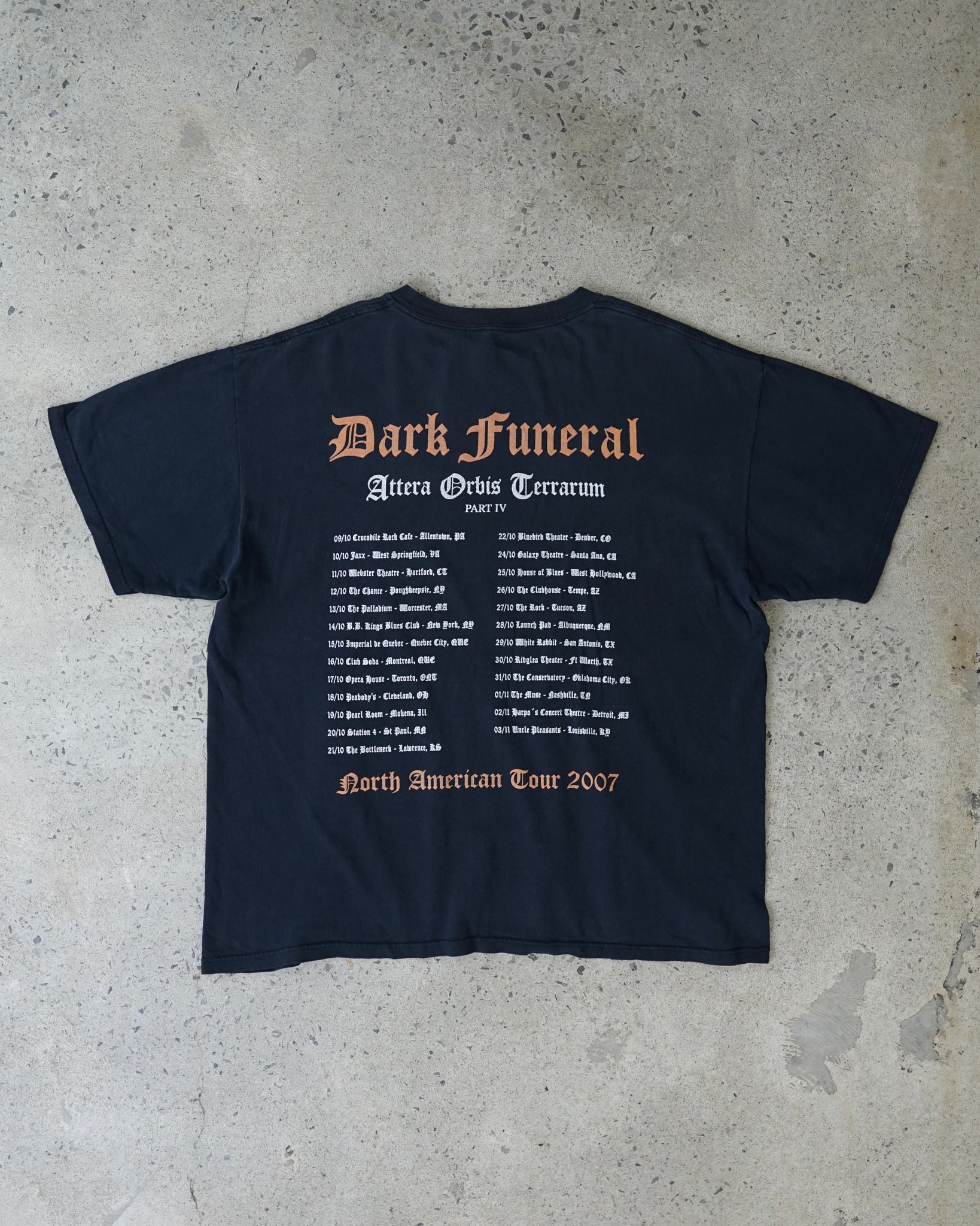 dark funeral tour metal band t-shirt