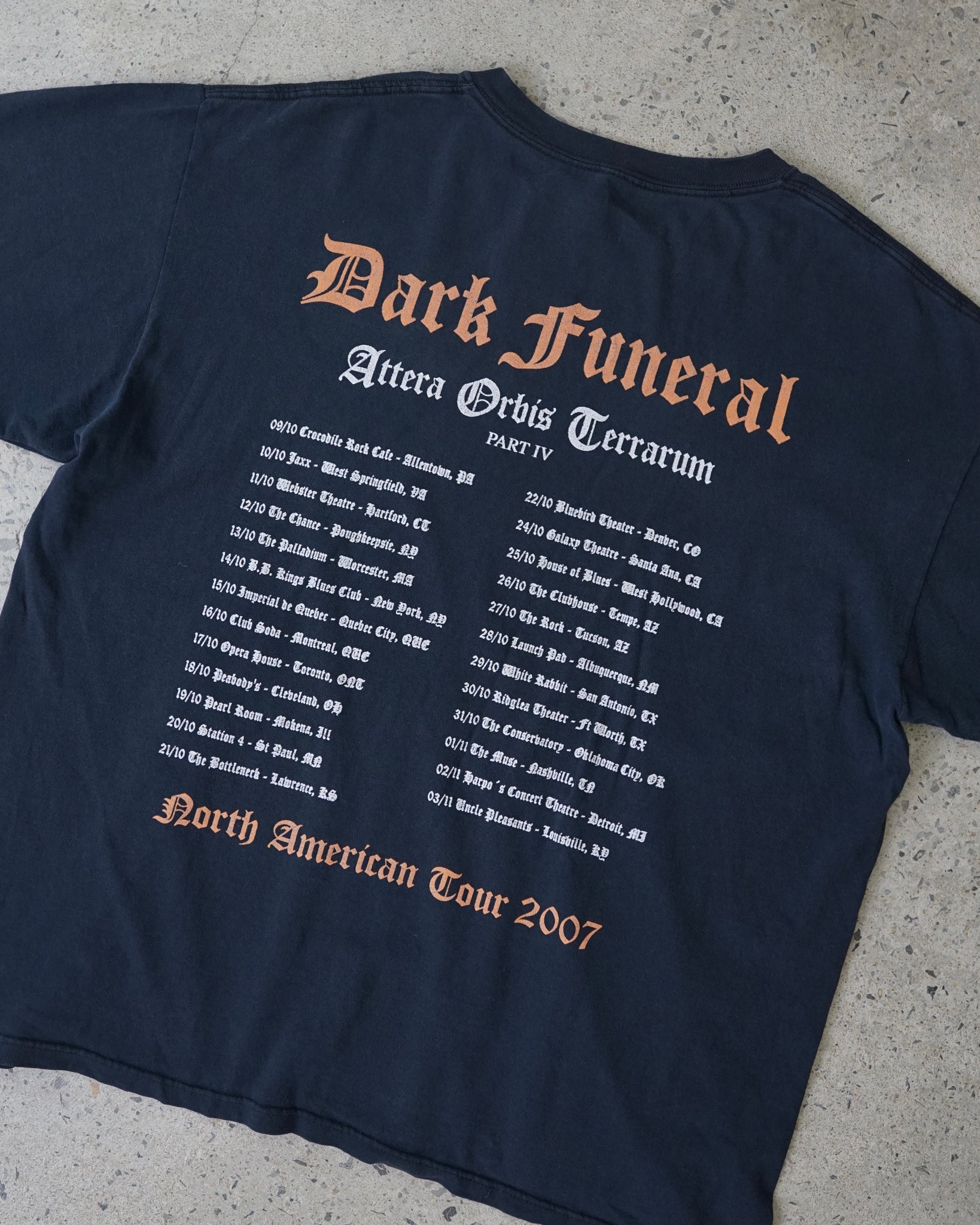 dark funeral tour metal band t-shirt