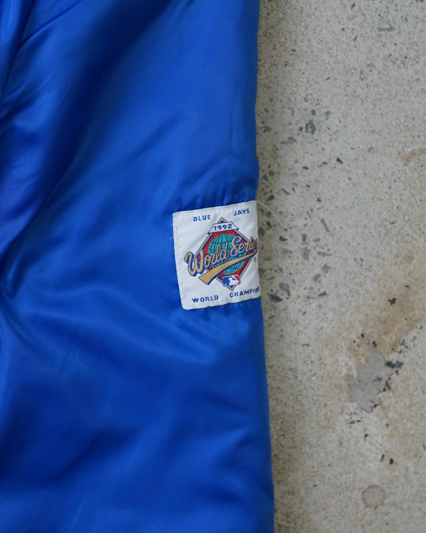 toronto blue jays 1992 champions satin bomber jacket