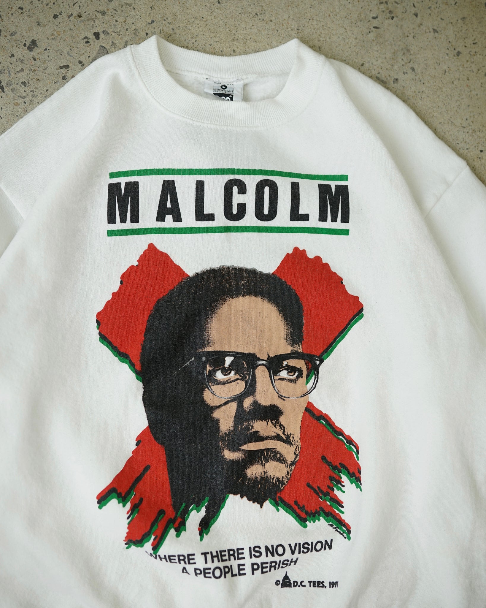 malcolm x crewneck - boxy small